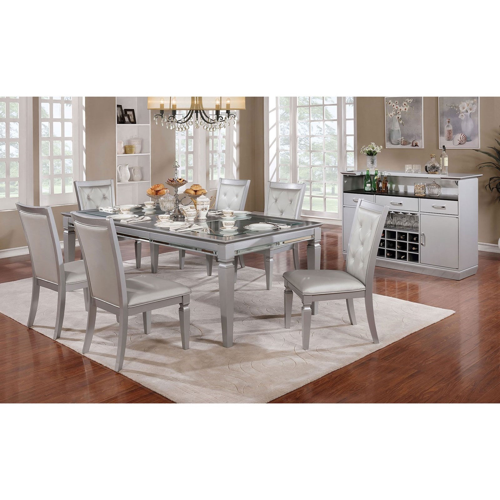 Furniture of America FOA Alena CM3452T Dining Table with Leaf