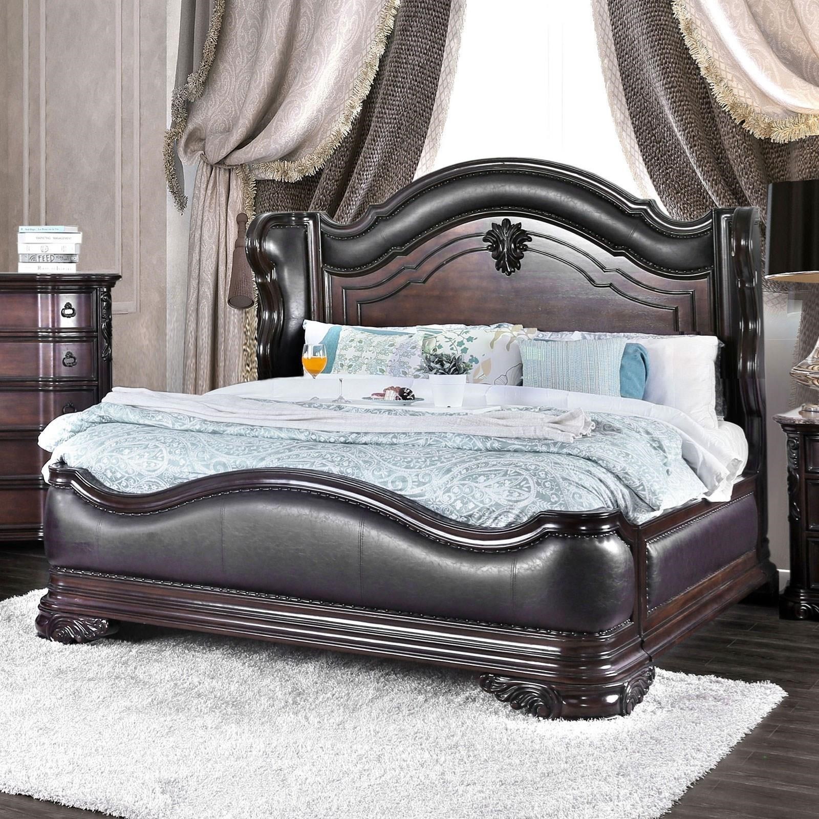 Leather back shop bed frame