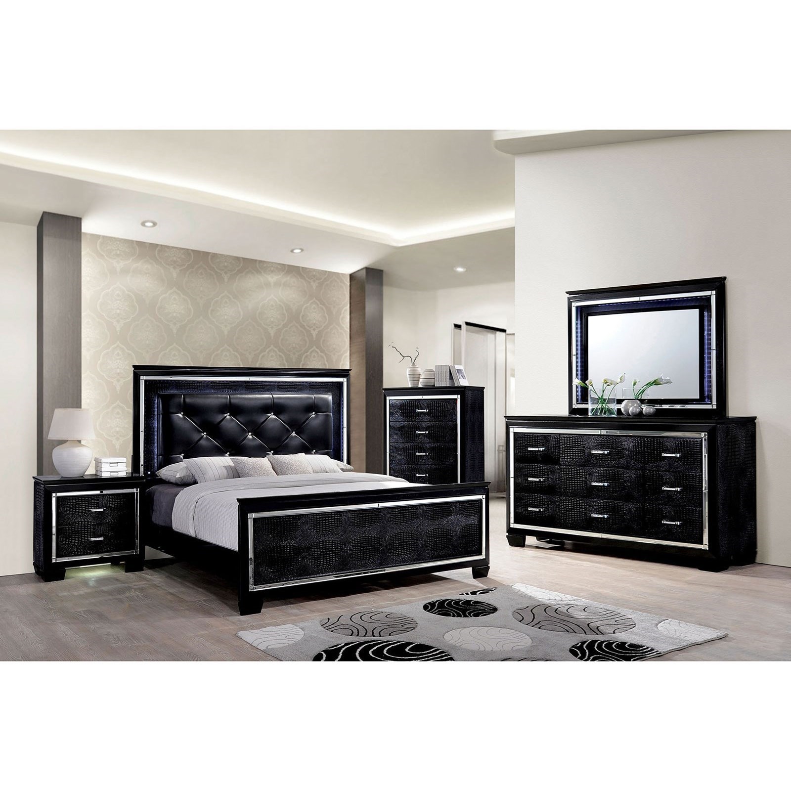 King size discount glam bedroom set