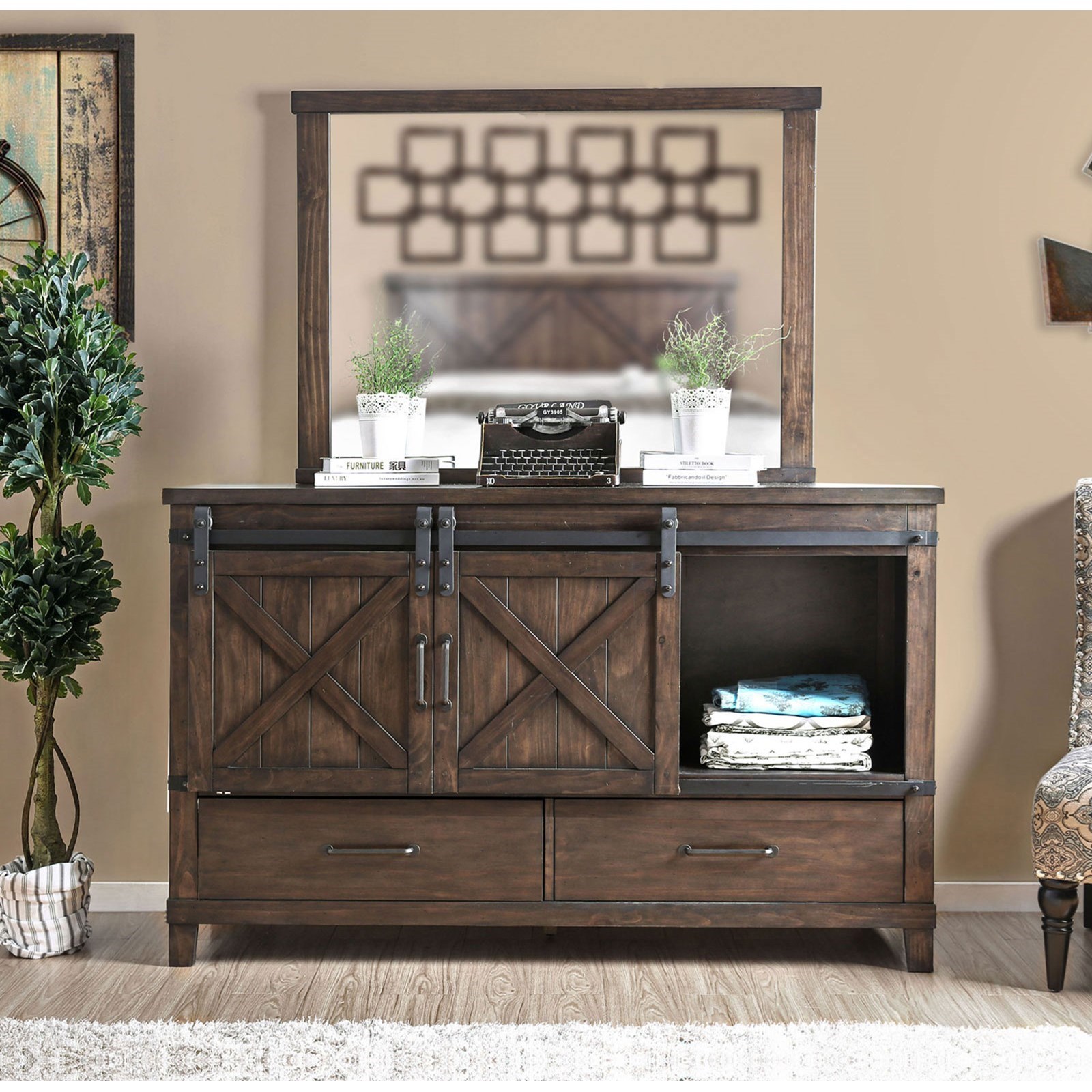 Tall dresser with sliding door discount