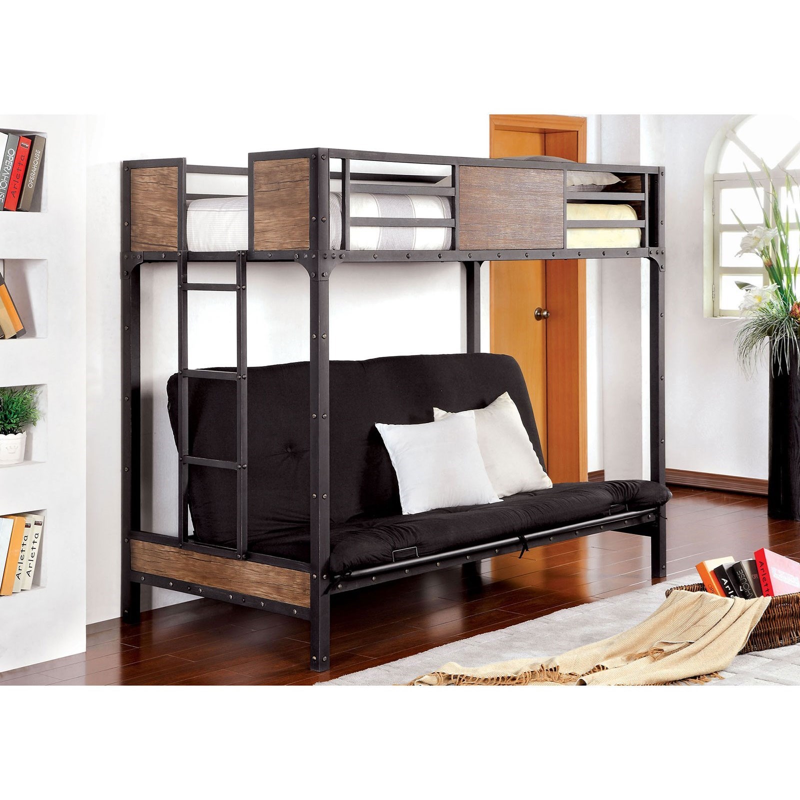 Industrial bunk bed twin over full outlet