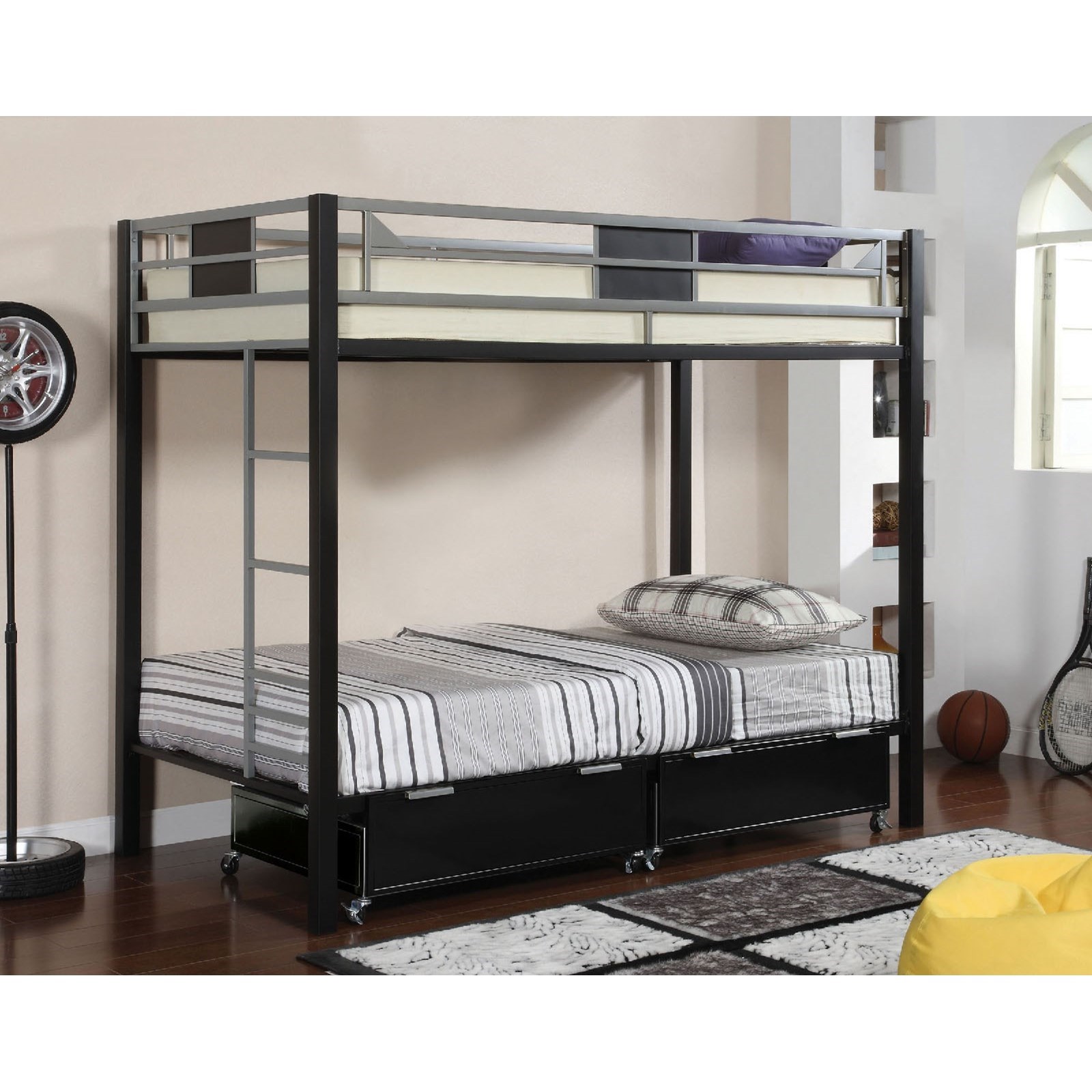 Metal bunk beds twin over twin on sale