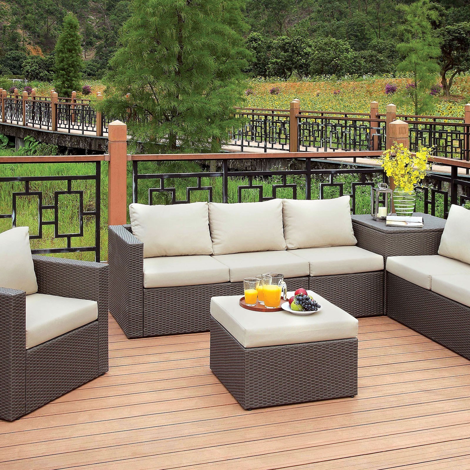 Outdoor sectional with ottoman sales