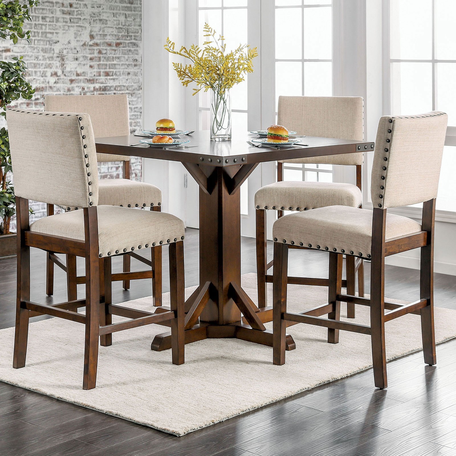 Upholstered counter new arrivals height dining chairs