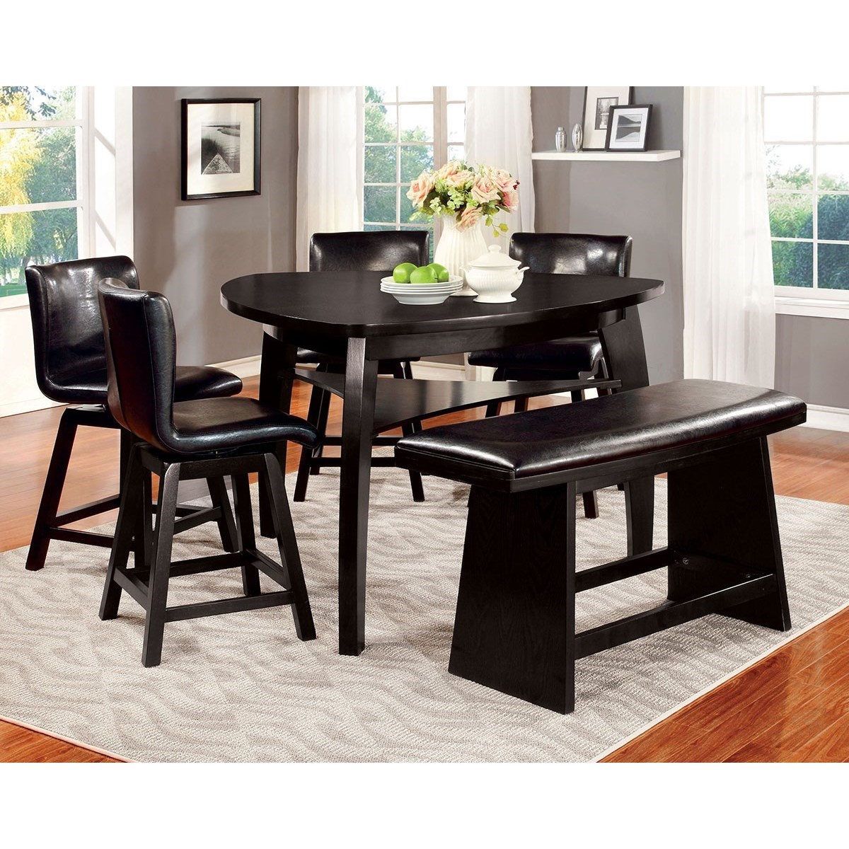 Contemporary counter height dining online table set