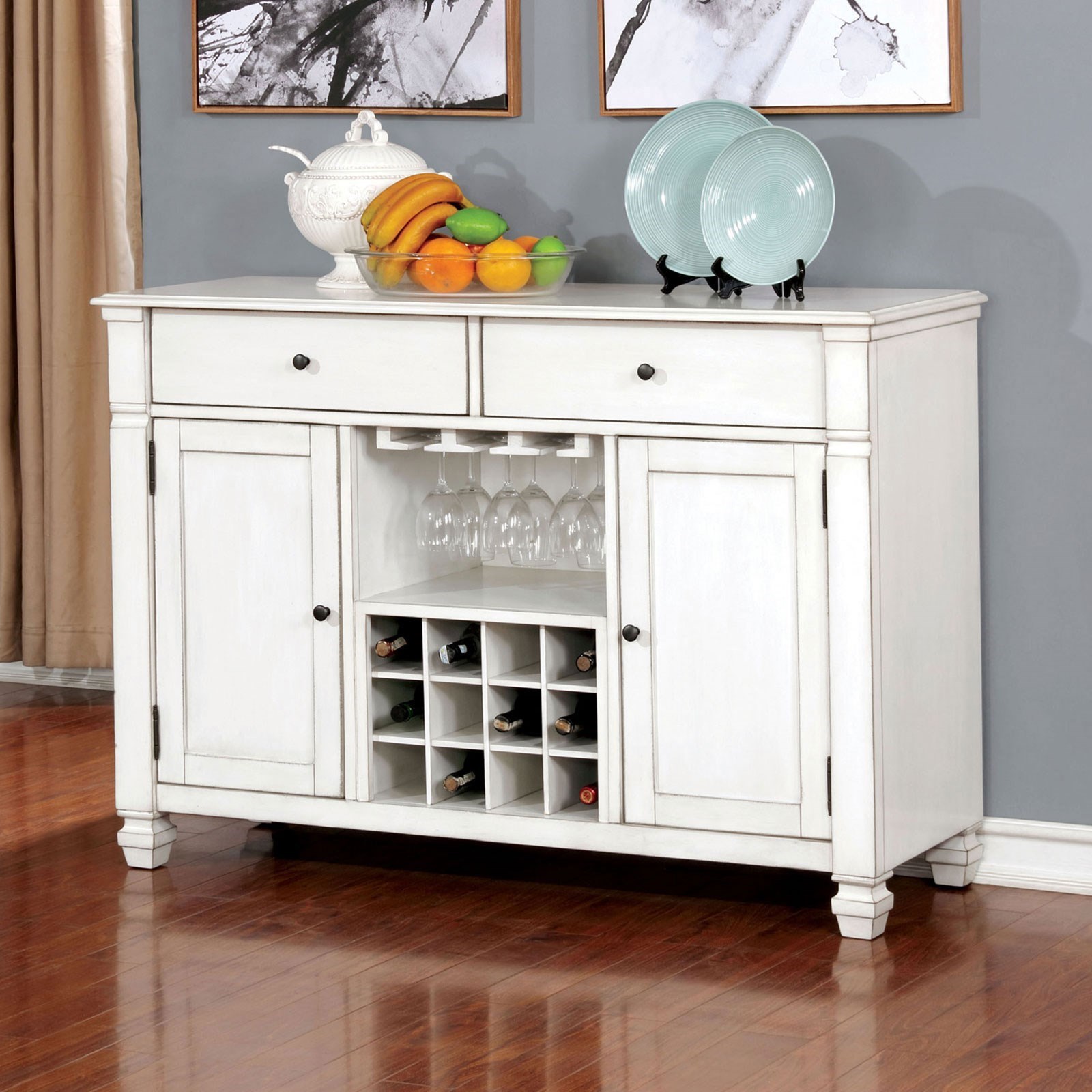 Dining server with deals wine rack