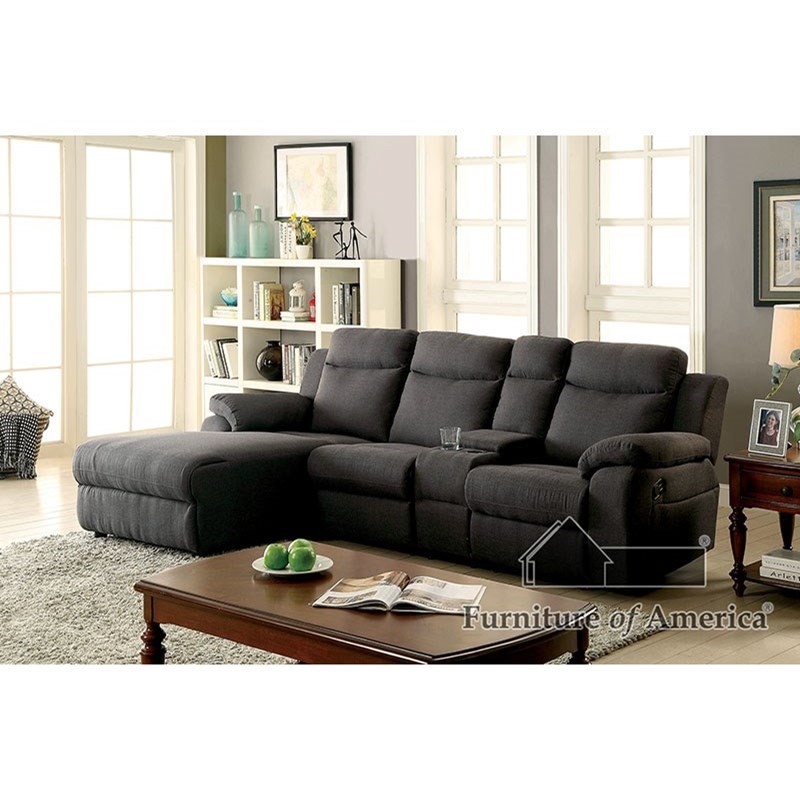 Reclining sectional hotsell with storage chaise
