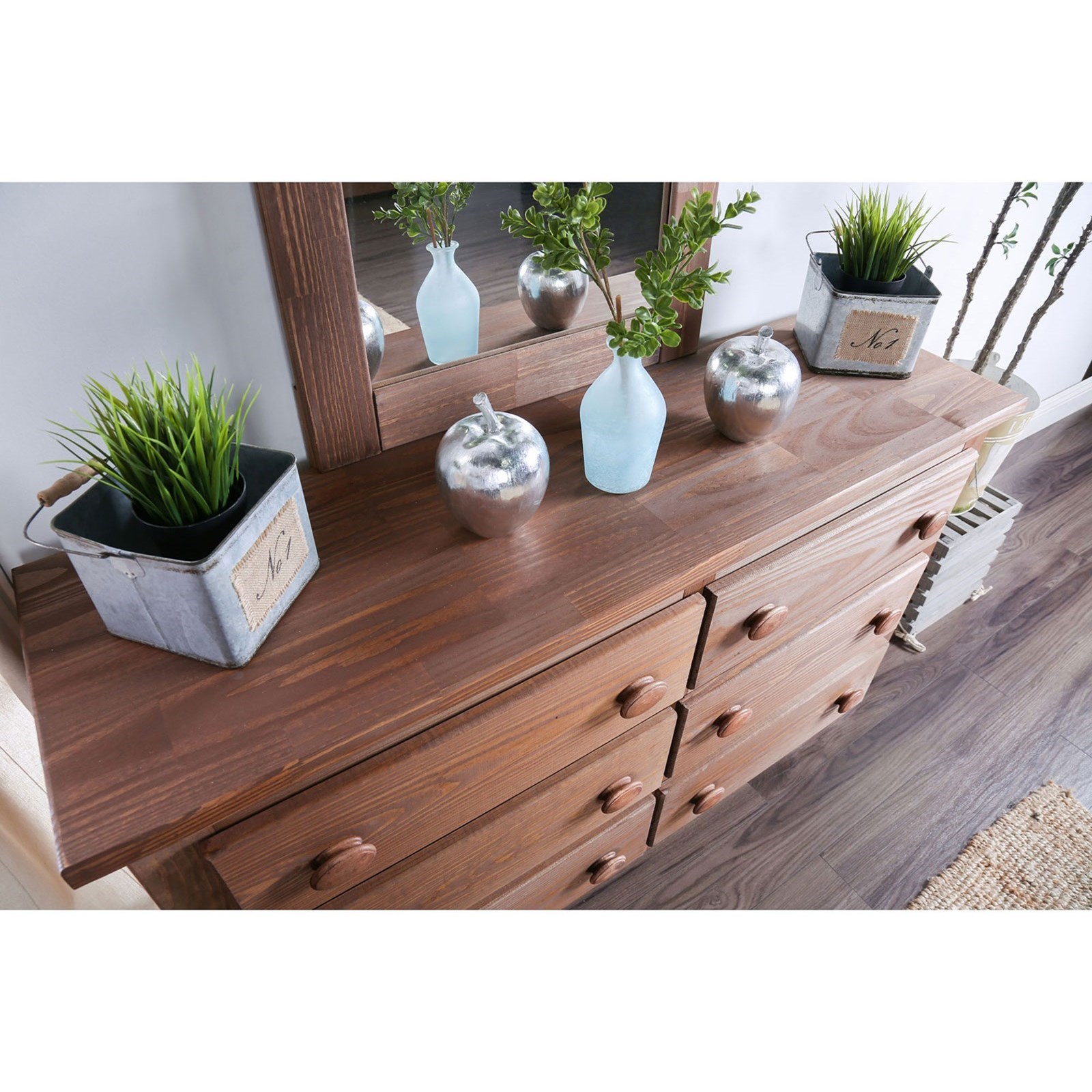 Furniture of America Lea AM7000D Rustic 6 Drawer Solid Pine