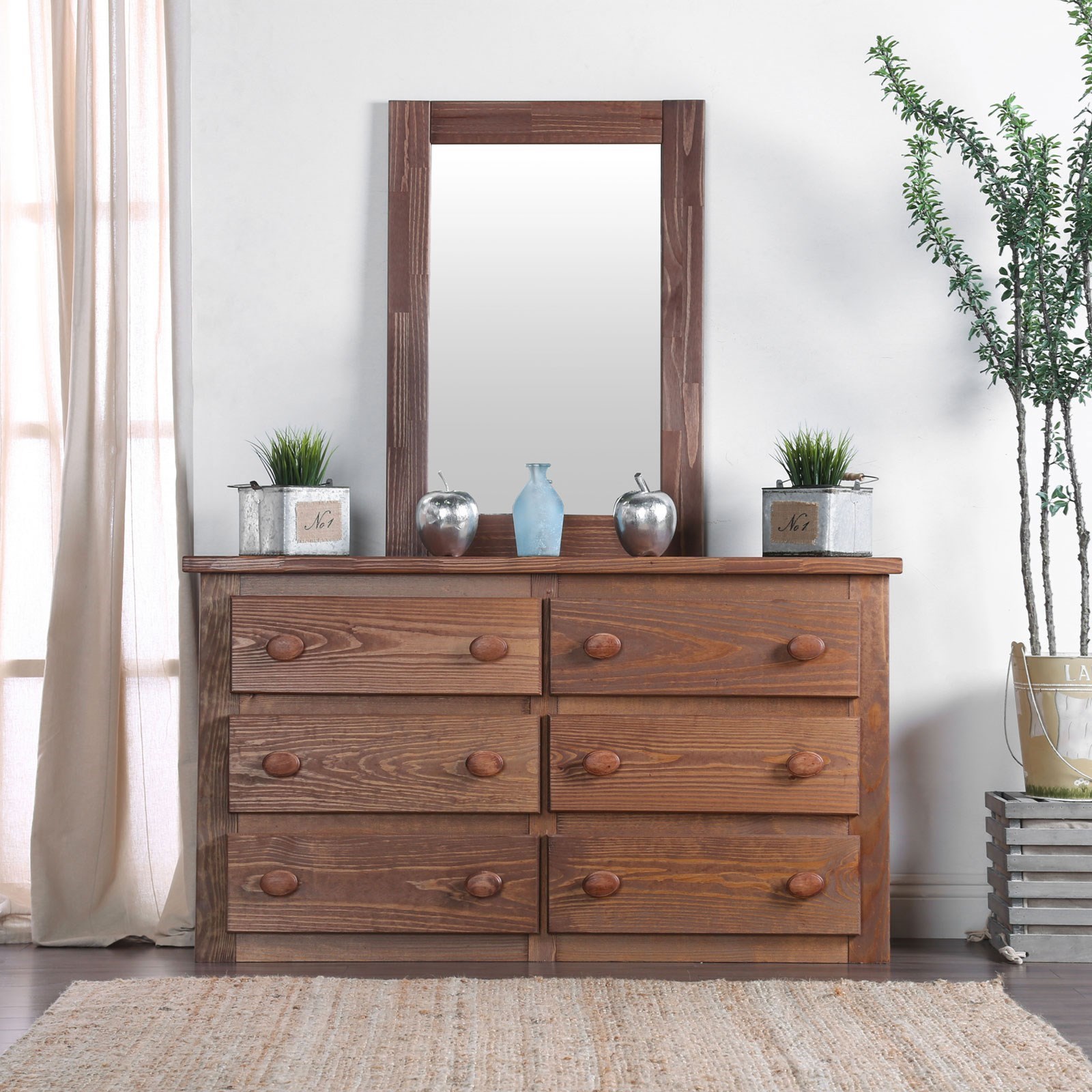 Value city top dresser with mirror