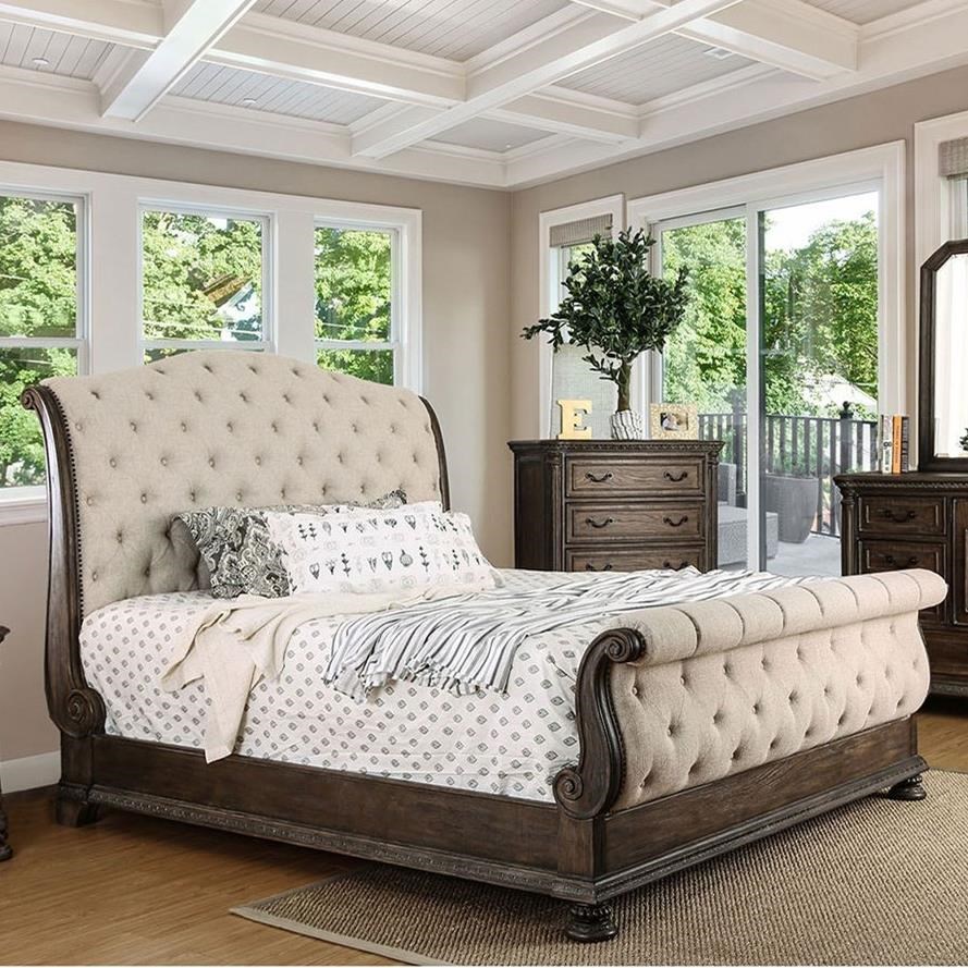 California king outlet sleigh bed set