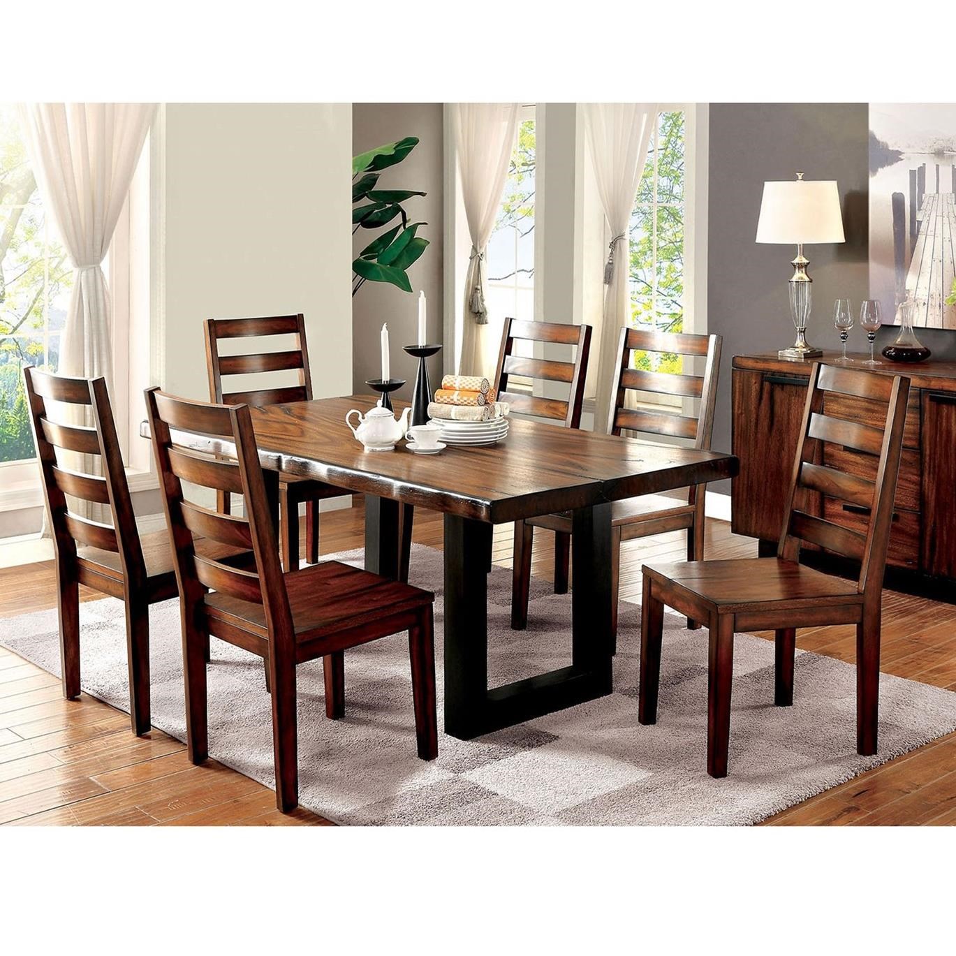 Furniture of America Maddison CM3606T 7PC Dining Set with Six