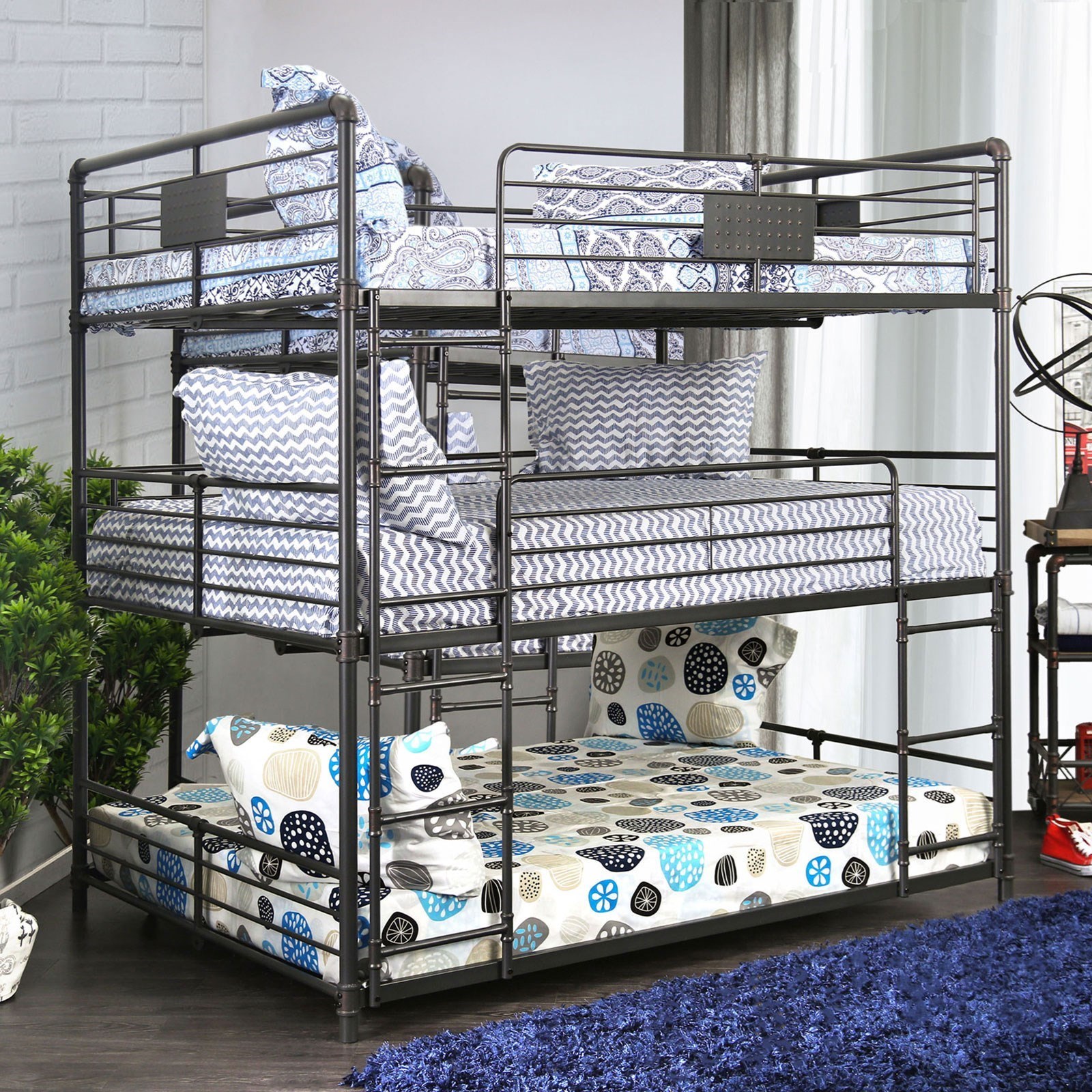 Olga twin over full bunk sales bed