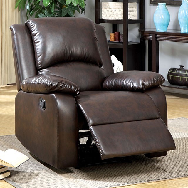 Furniture of America Oxford CM6555 C Casual Faux Leather Recliner