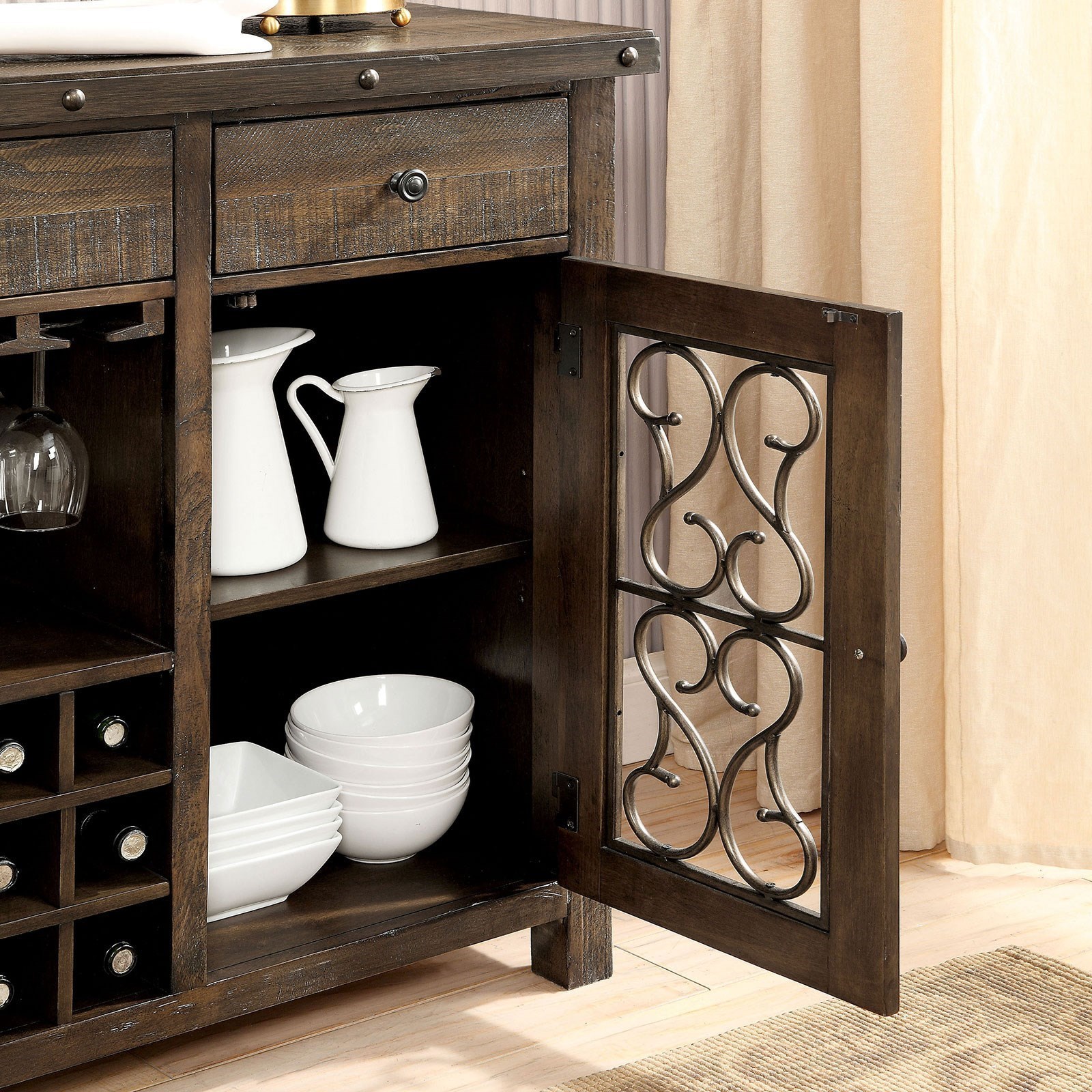 Buffet server with wine storage sales
