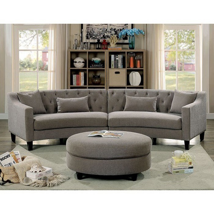 Curved sectional outlet sofa with chaise