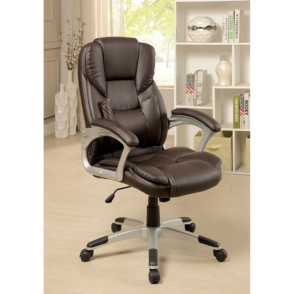 Office chair with padded armrests outlet