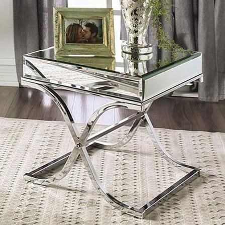 Silver mirrored 2024 end table