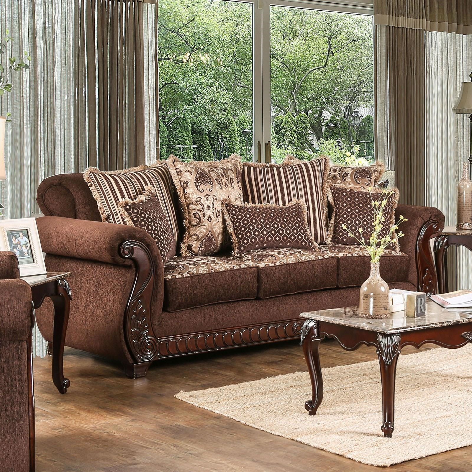 Furniture of America FOA Tabitha SM6109 2PC Traditional Sofa and