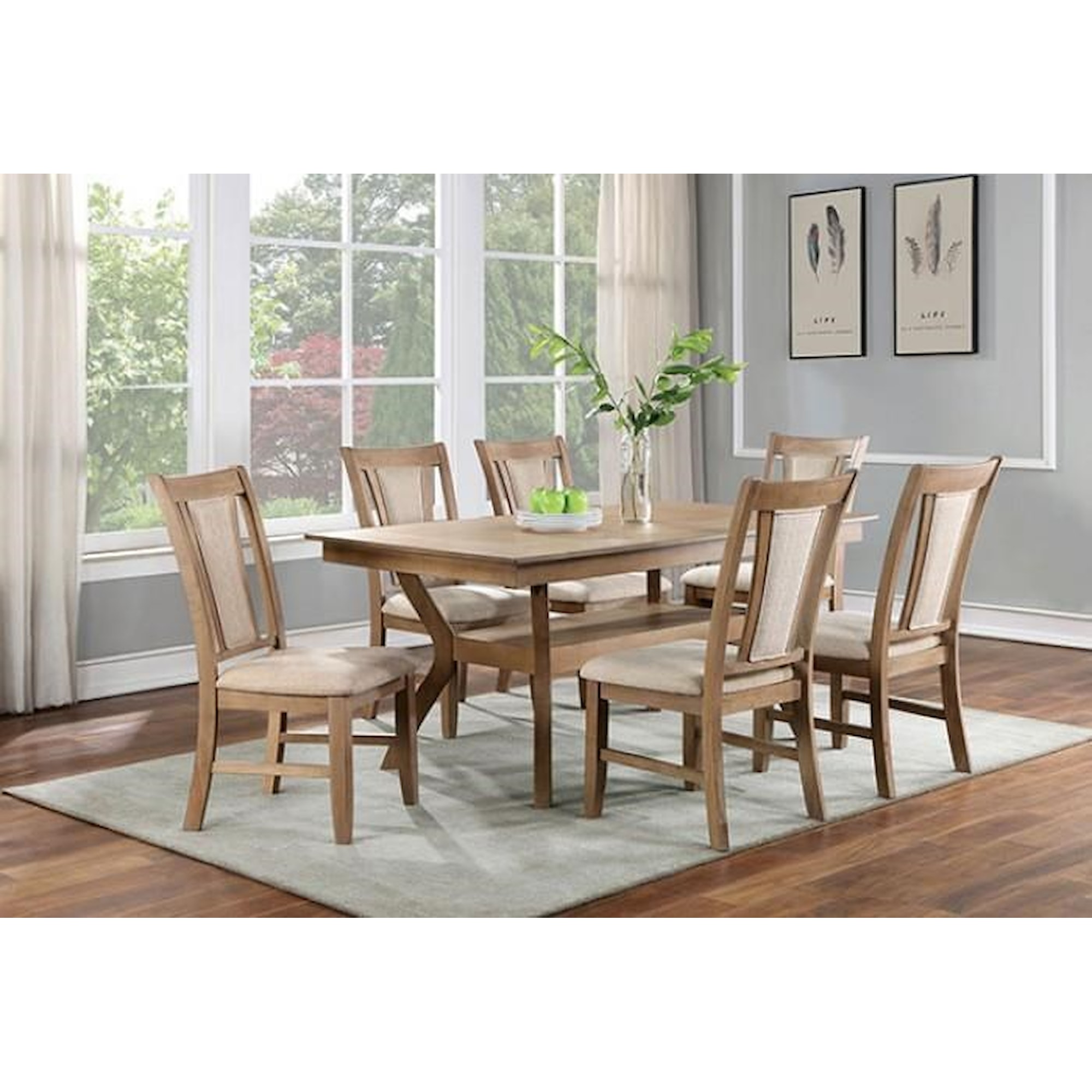 Furniture of America FOA Upminster CM3984NT7PC 7pc Dining Group