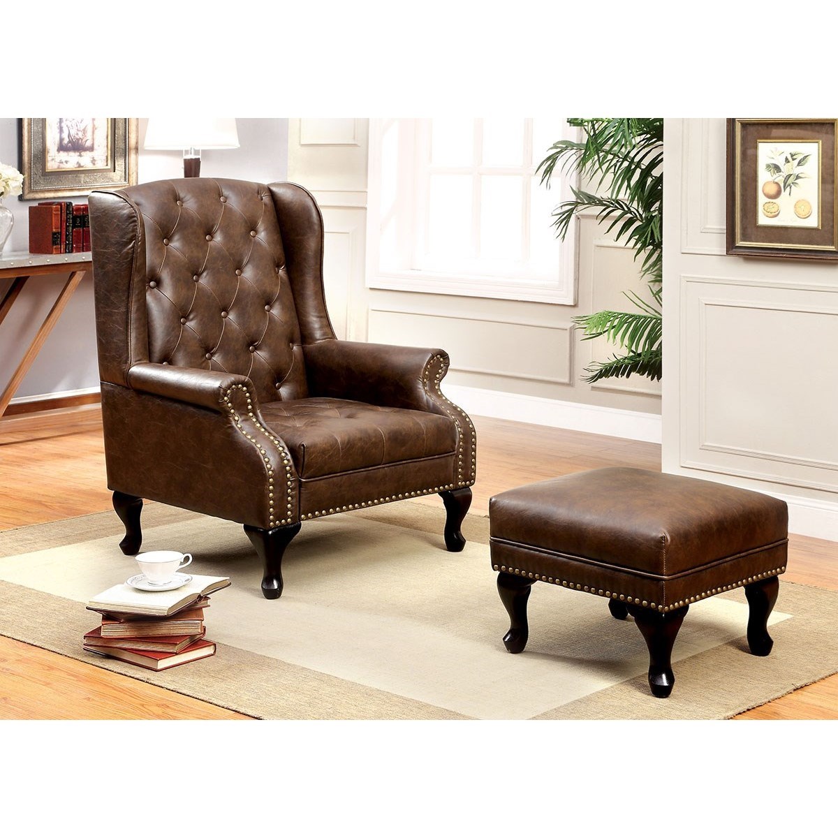 Rustic wingback chair sales
