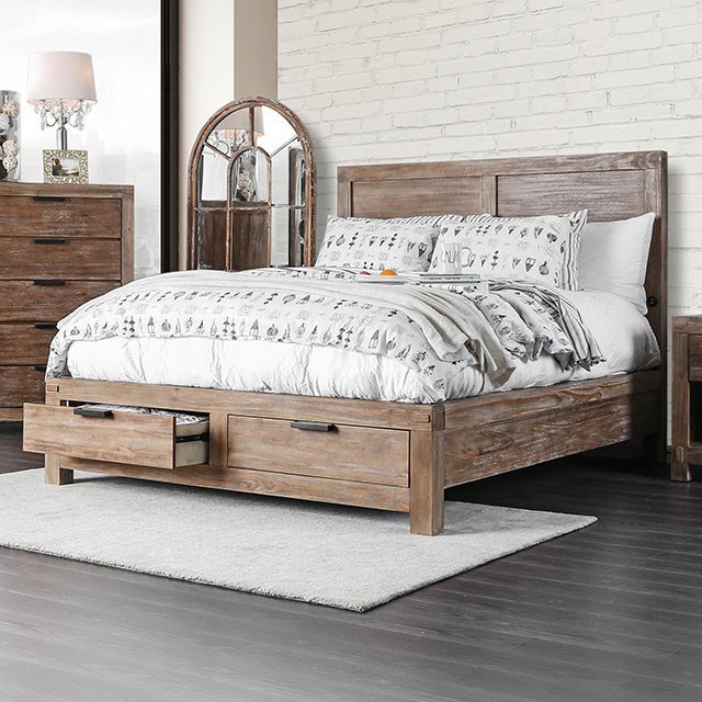 Light wood sales bed frame king