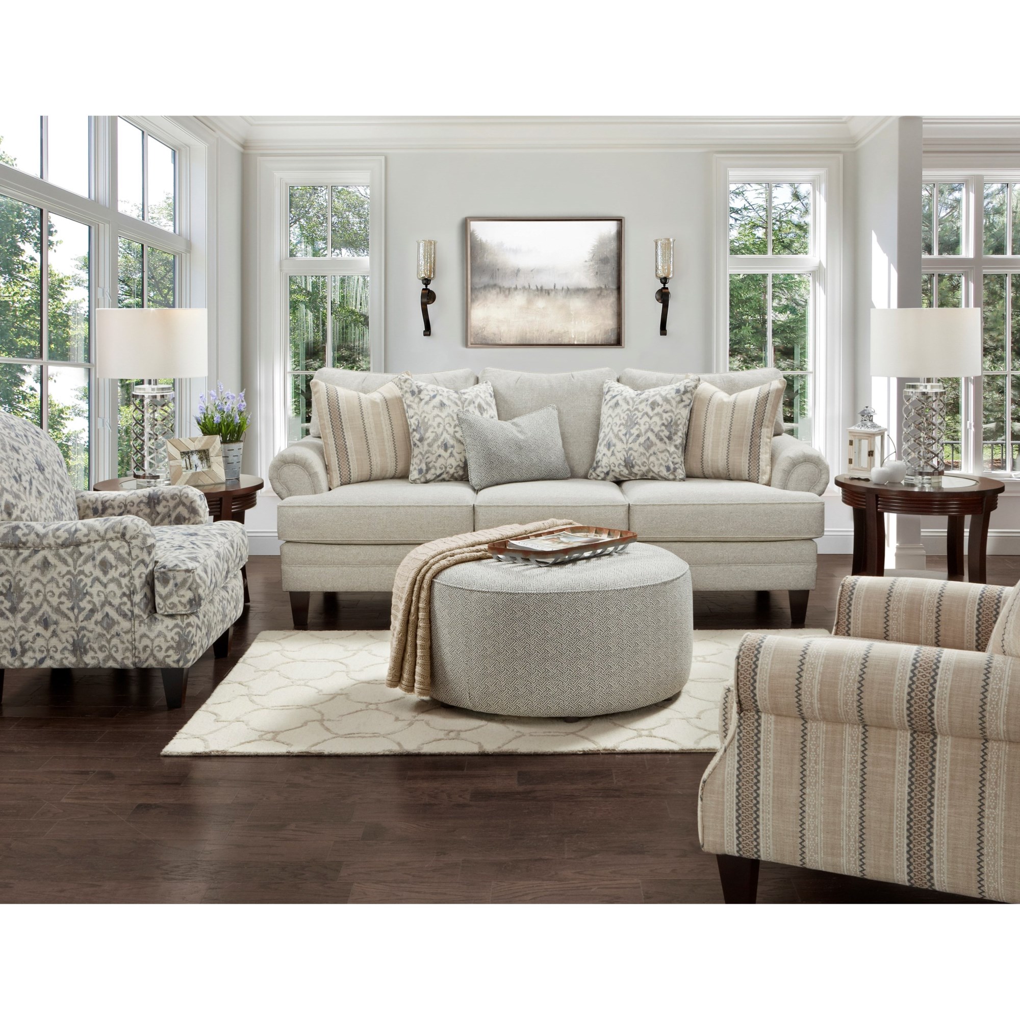 Fusion Furniture 2800-KP BARNABAS Uph Furnishings 2800-KP Gavigan\'s MUSHROOM MUSHROOM BARNABAS Home Arms with - Rolled Stationary | Sofas | Sofa
