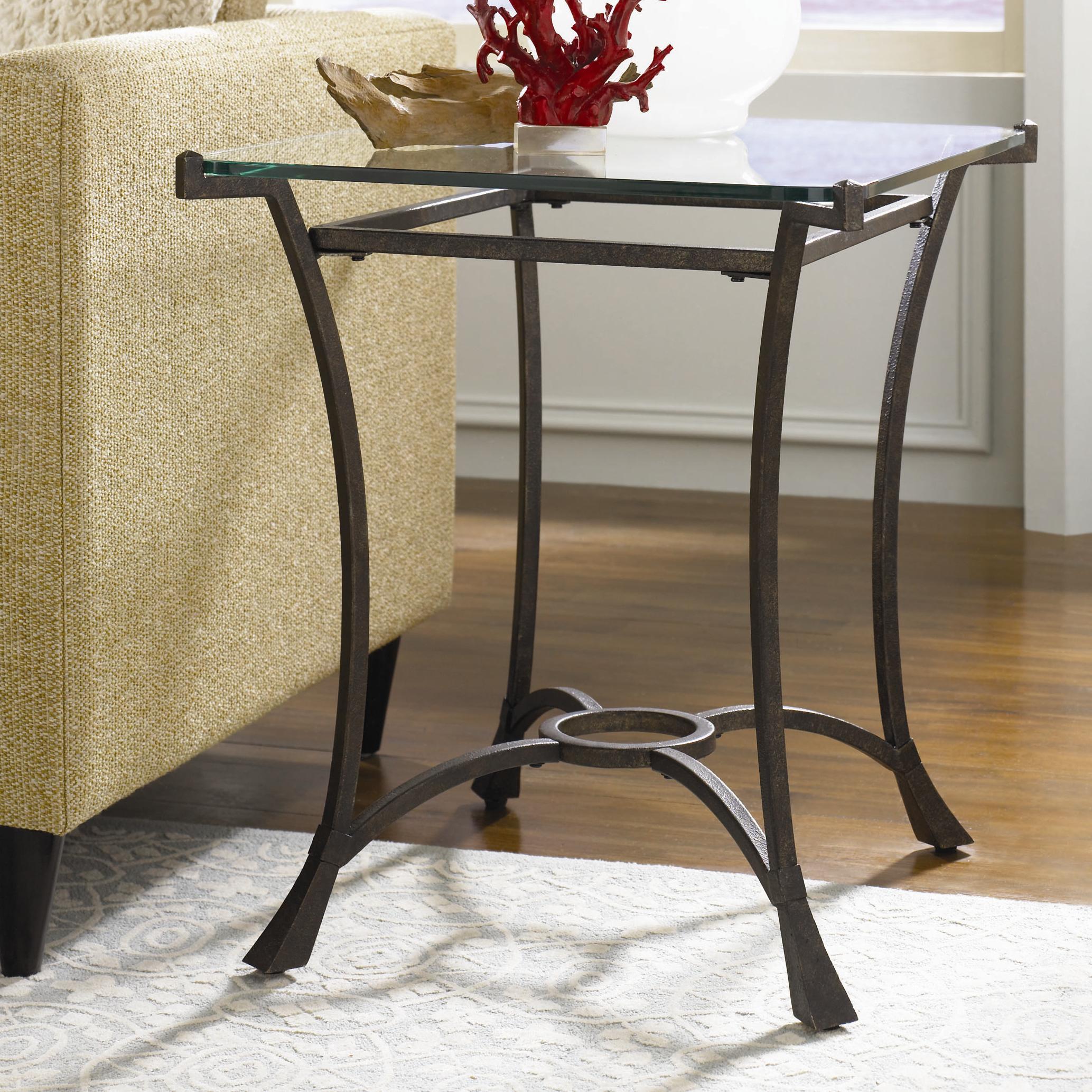 Iron and shop glass end tables