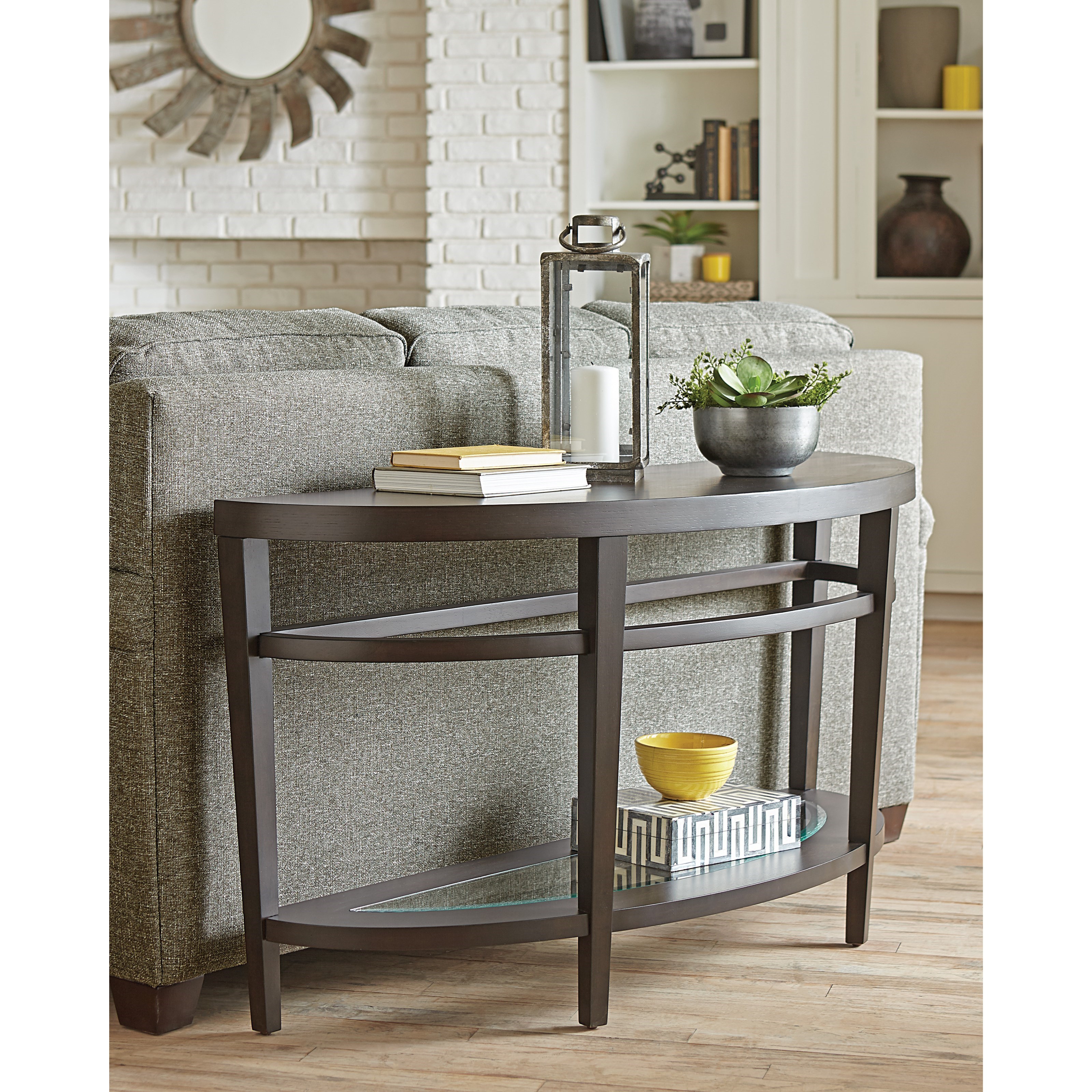 Hammary Urbana 880 925 Transitional Sofa Table with Glass Insert