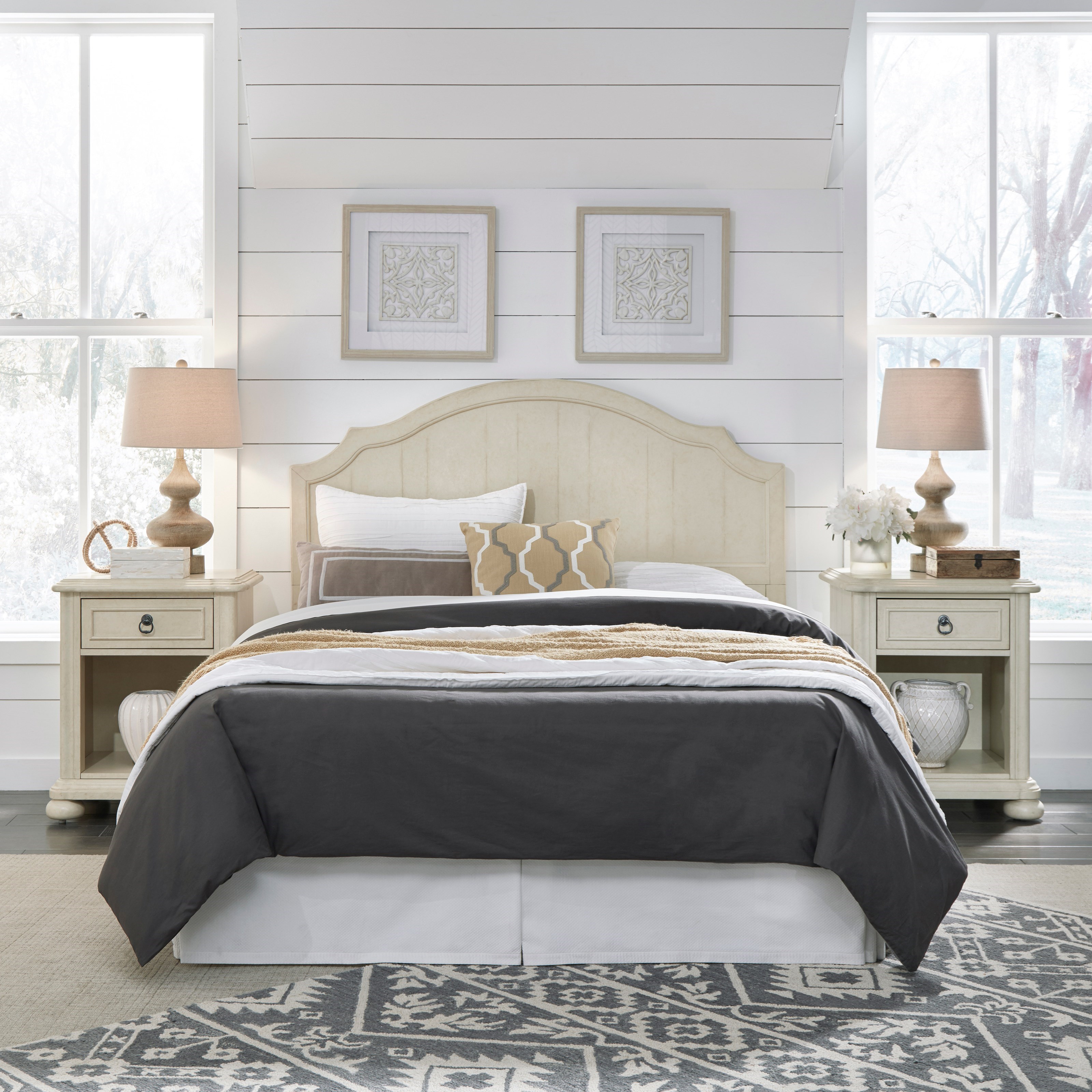 White panel discount queen headboard