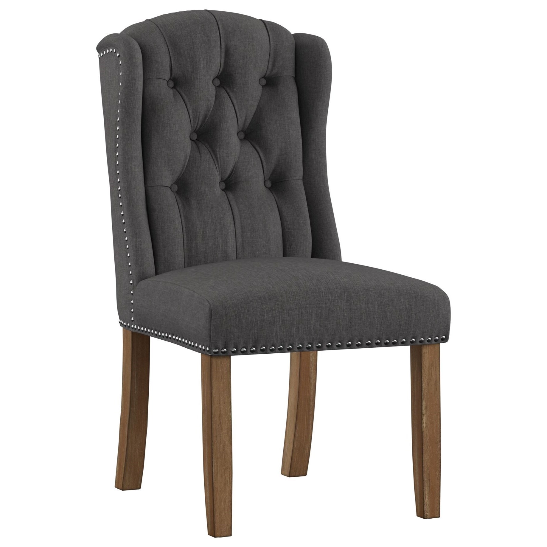 Wingback dining chair shop with nailhead trim