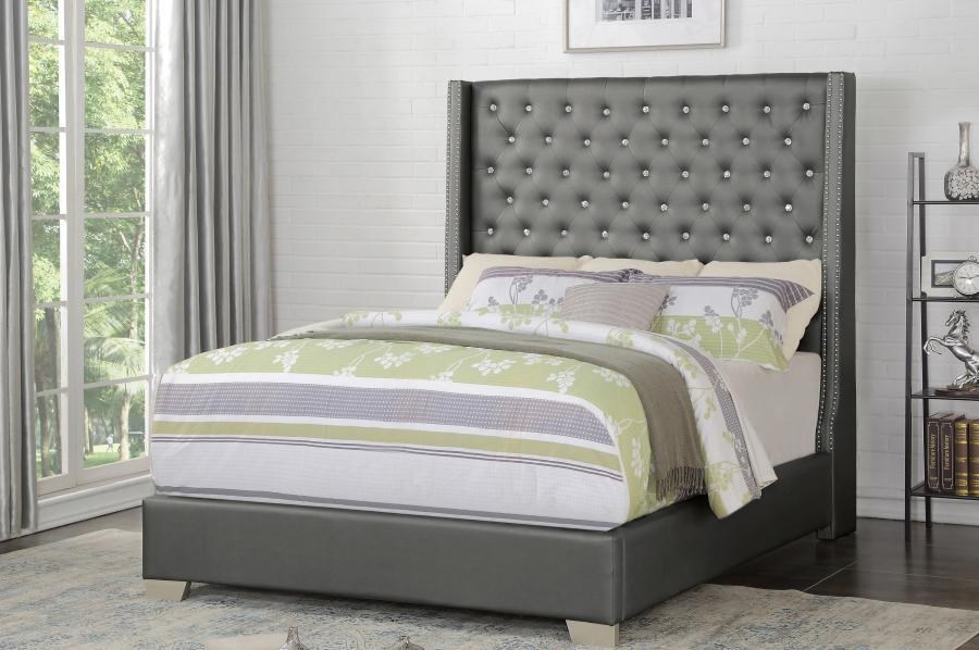 Homelegance SH228 SH228K 1 Silver King Upholstered Bed Dream