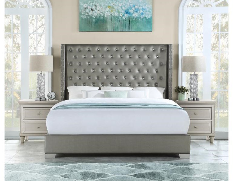 Silver clearance upholstered bed