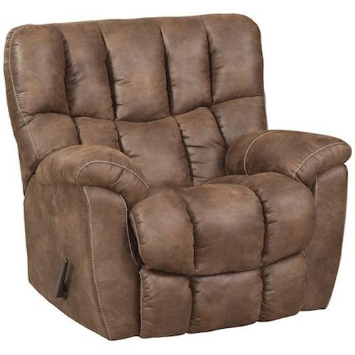 HomeStretch Rawlings FA262 Casual Rocker Recliner with Overstuffed Biscuit Back Design Standard Furniture Recliner Three Way