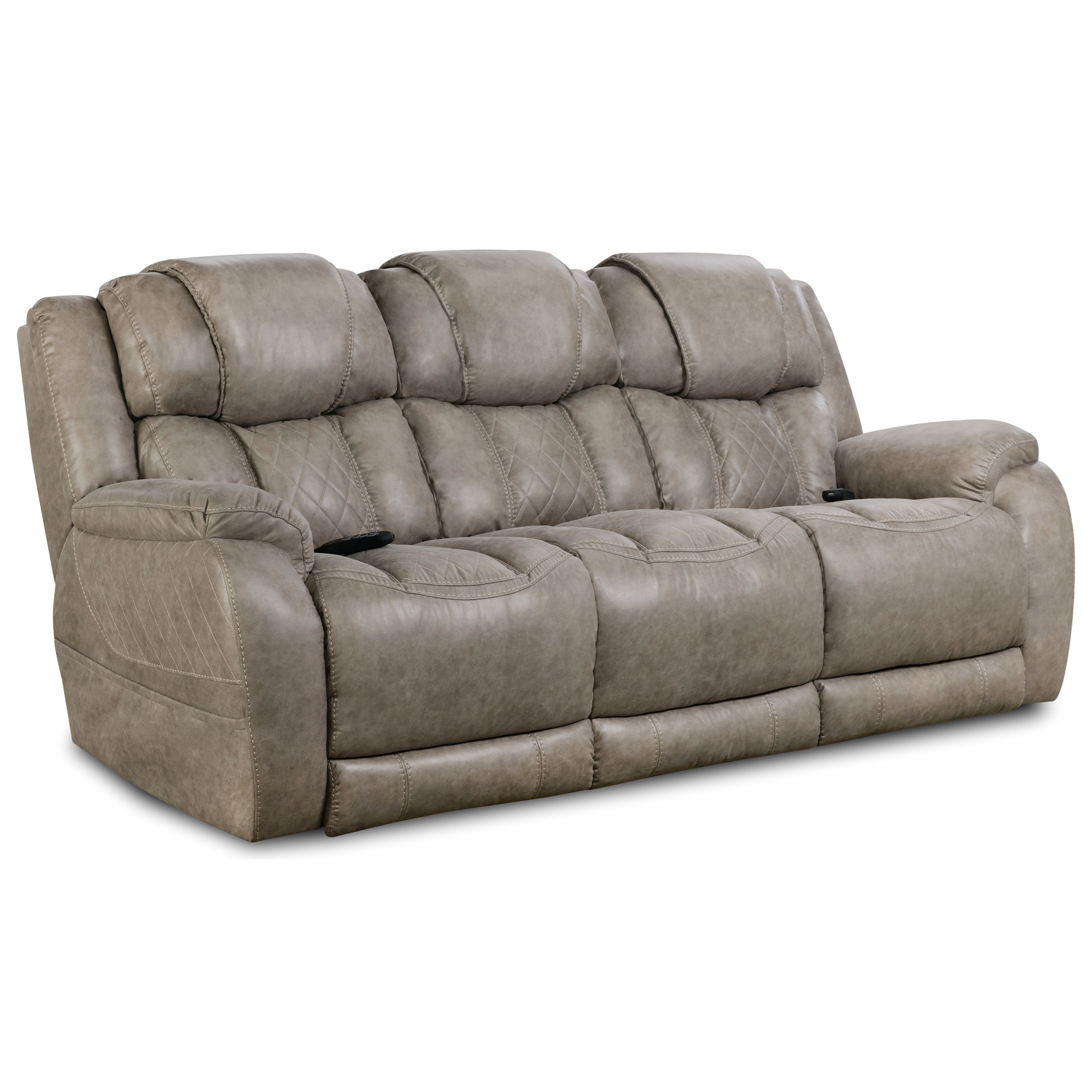 HomeStretch 174 1345045 Casual Style Double Reclining Power Sofa Dunk Bright Furniture Reclining Sofa