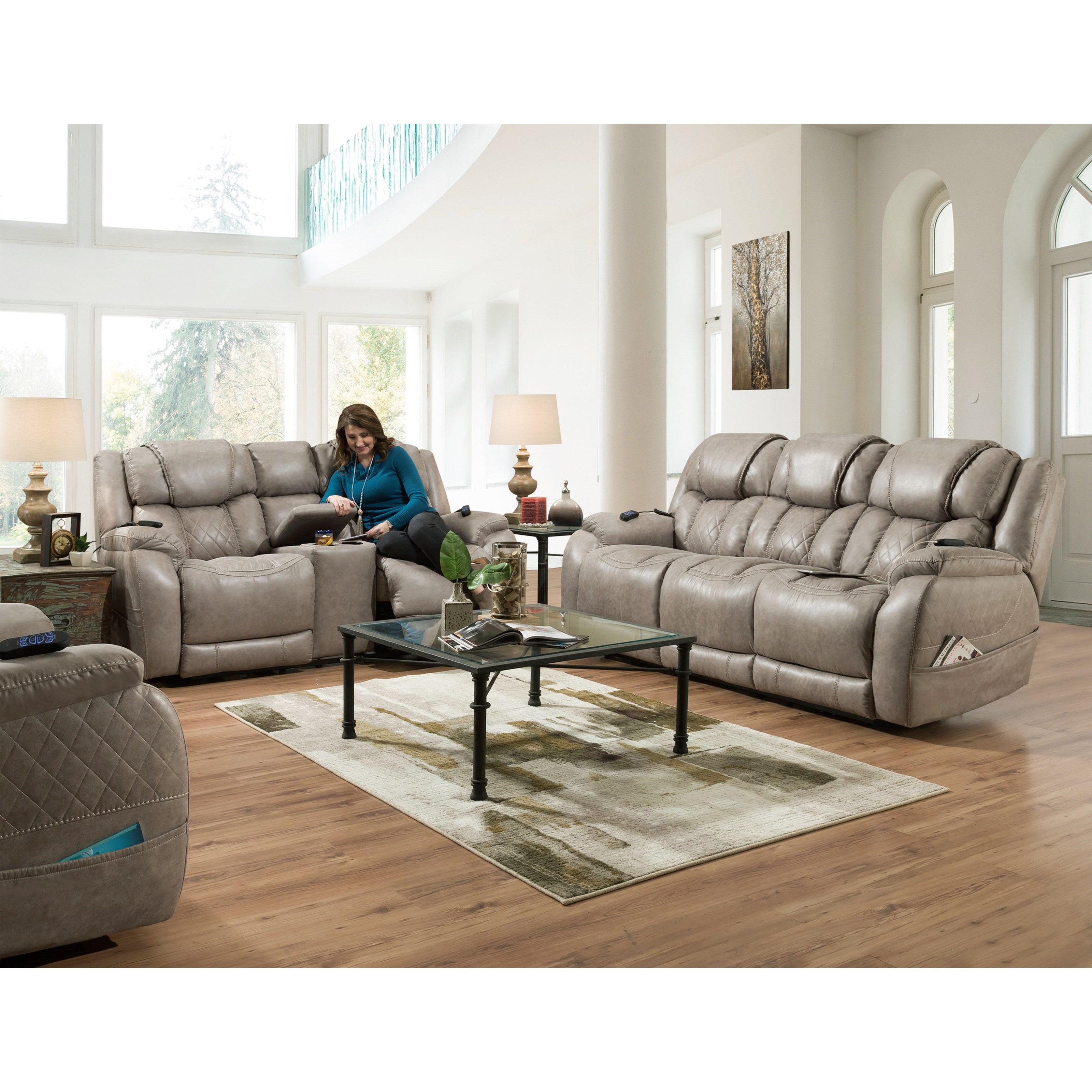 HomeStretch 174 1345047 Casual Style Power Wall Saver Recliner