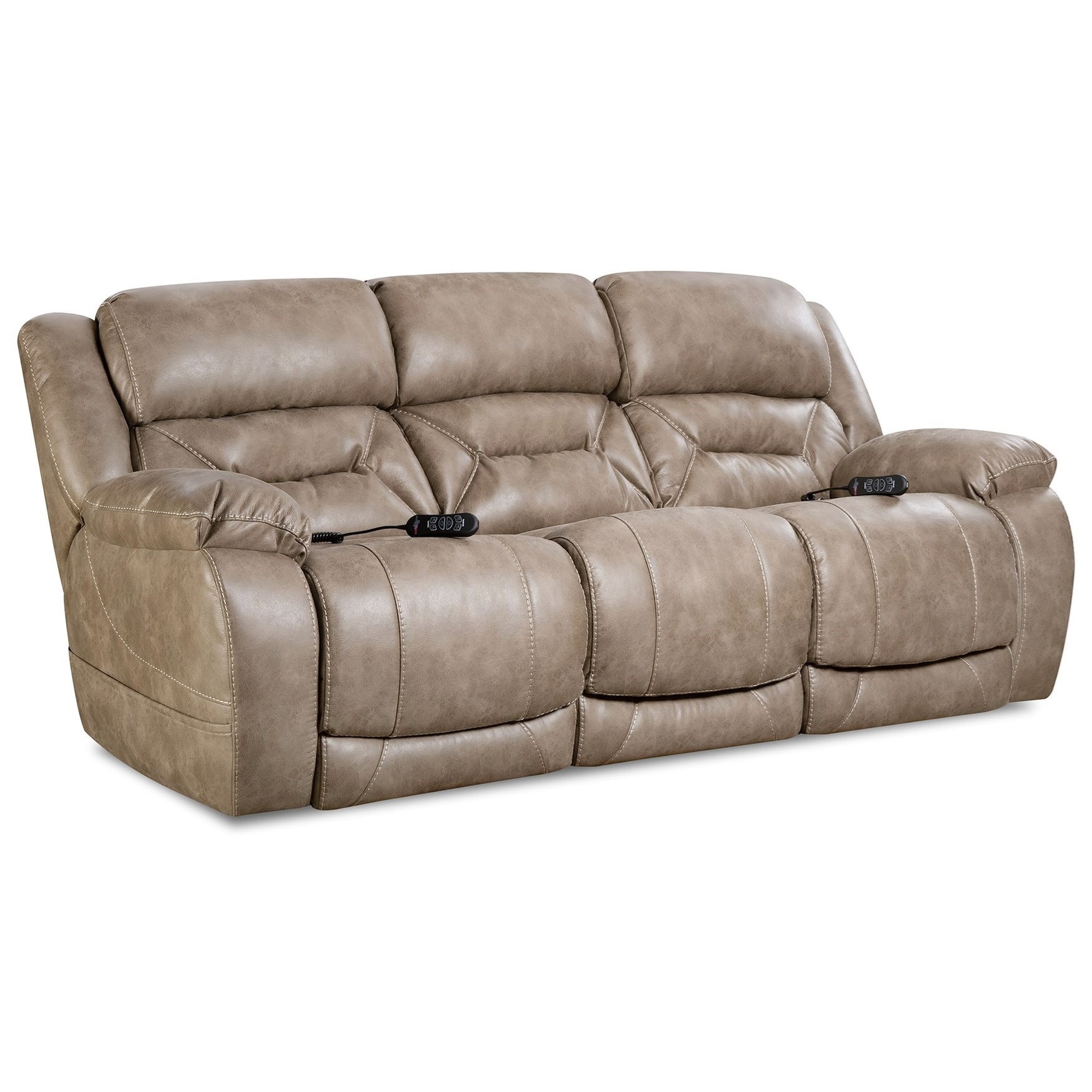 HomeStretch 158 LRMSOF158371 CASUAL TRIPLE POWER RECLINING SOFA WITH POWER  HEADRESTS AND LUMBAR, Turk Furniture