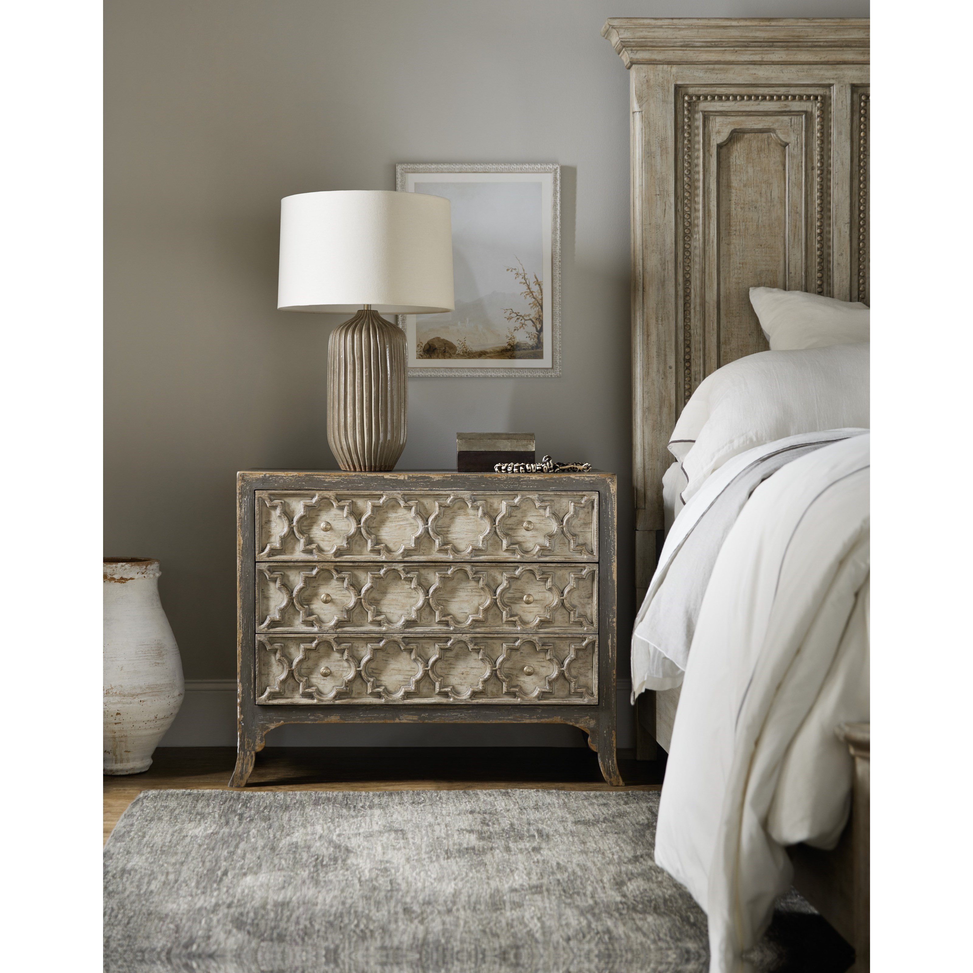 Built in store outlet nightstand