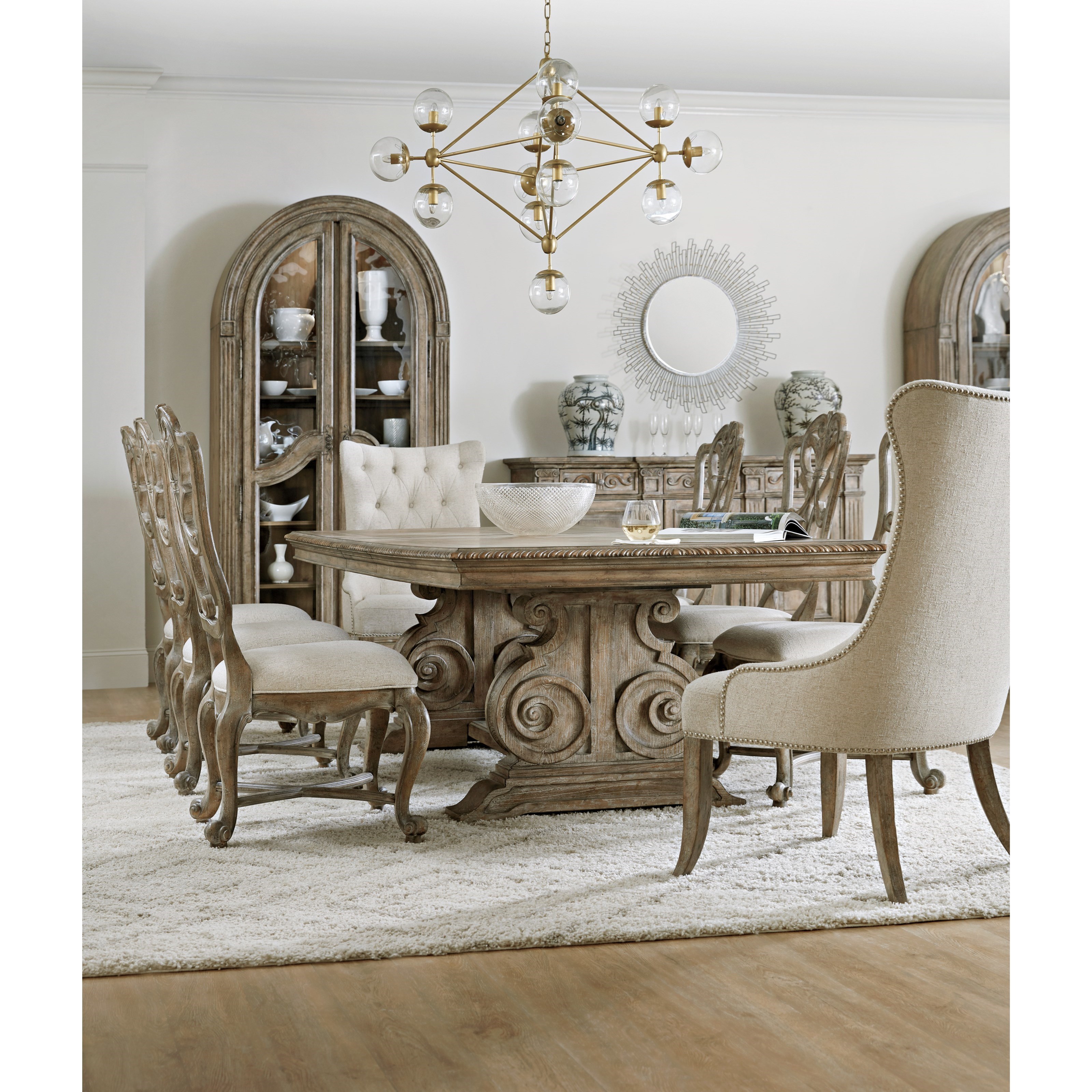 Hooker Furniture Castella 5878 75207 80 Traditional Rectangle Dining Table with Leaves Jacksonville Furniture Mart Table Dining formal