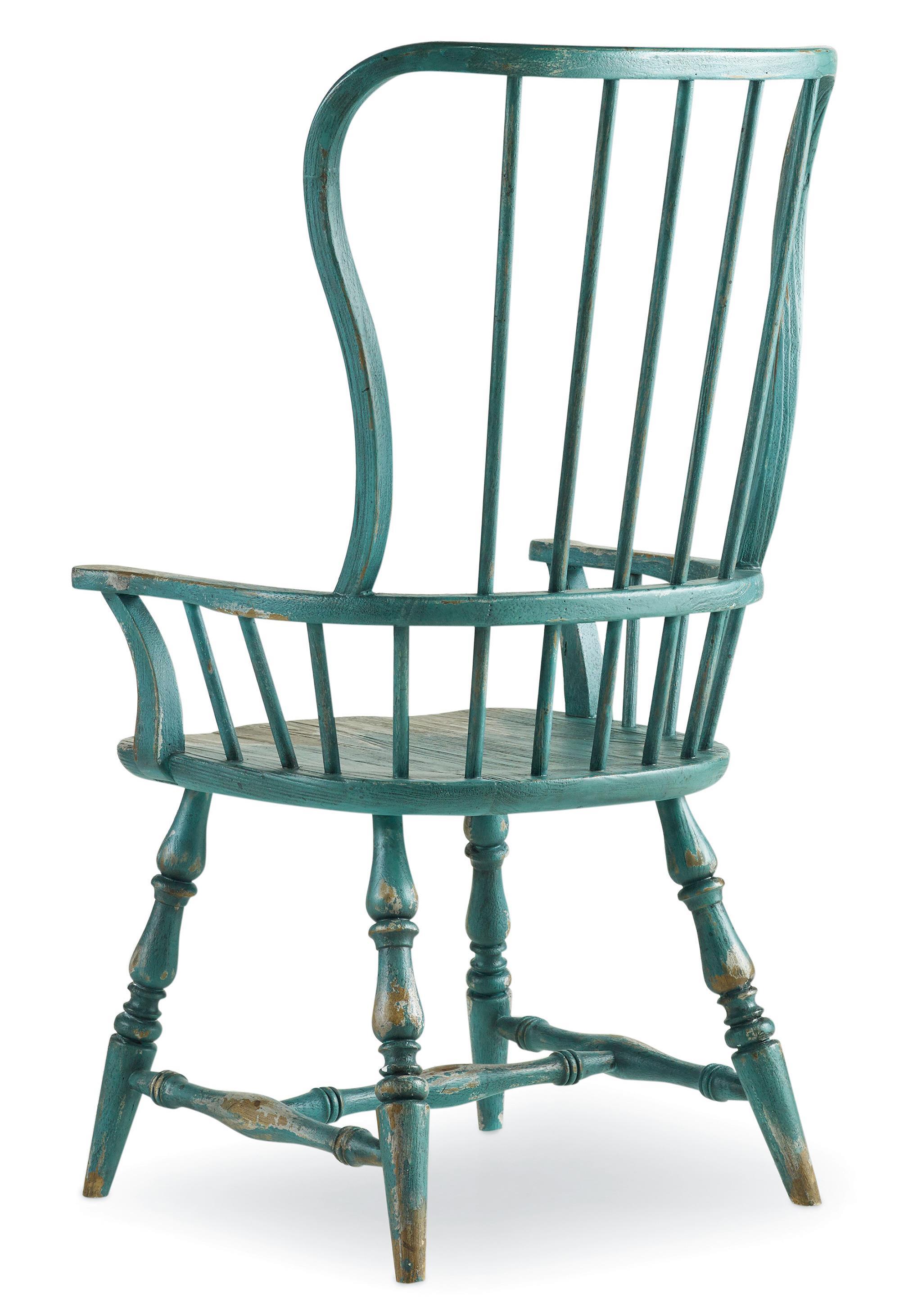Hooker Furniture Sanctuary 5405 75300 Rustic Dining Arm Chair with Spindle Back Belfort Furniture Chair Dining Arm Chairs