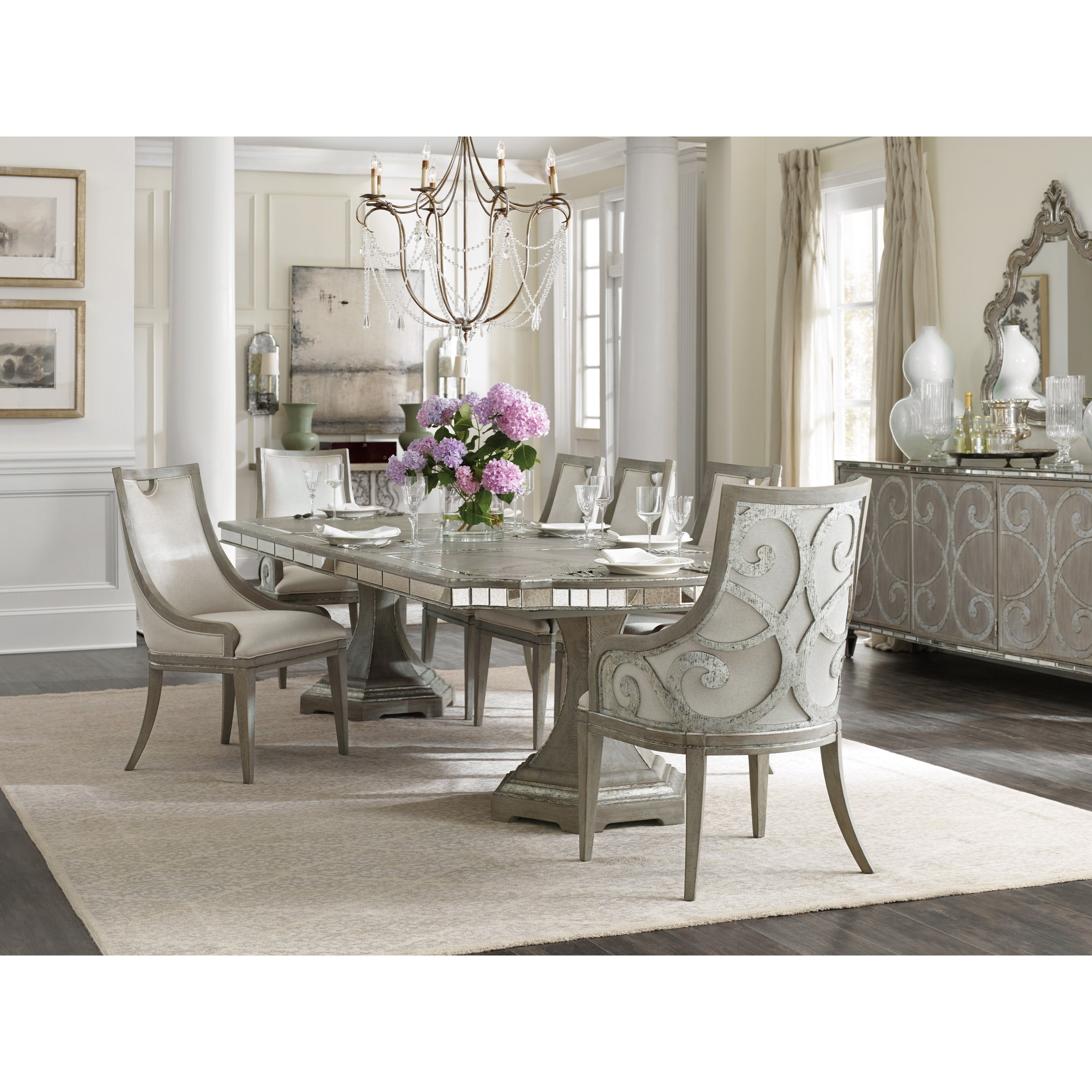 Hooker furniture round glass deals dining table