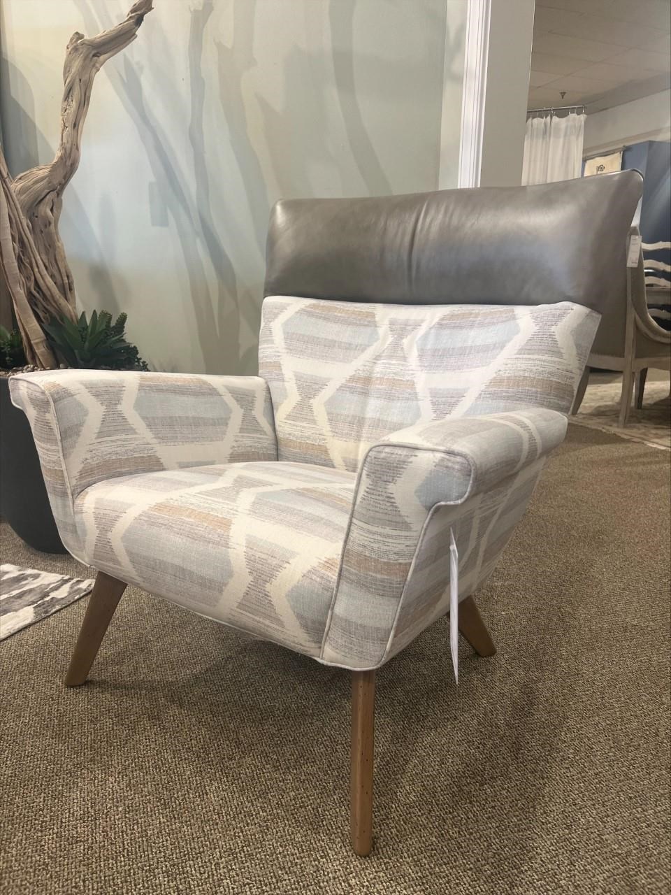 Huntington House 7723 563643098 Mid Century Modern Upholstered Accent Chair with Flared Arms and Splayed Legs Belfort Furniture Upholstered Chairs