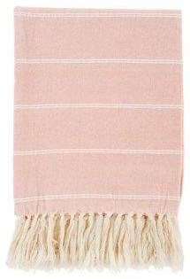 Pink cotton throw new arrivals