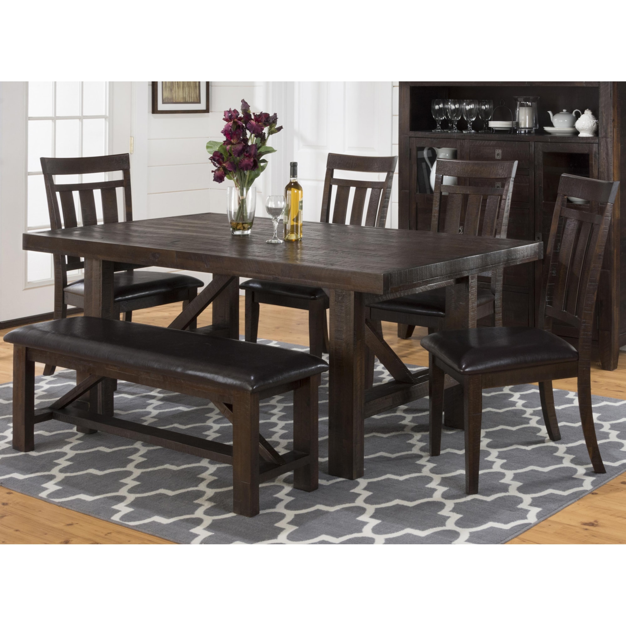 Jofran Kona Grove 1x705-20KD+1x705-79+4x705-410KD Dining Table 