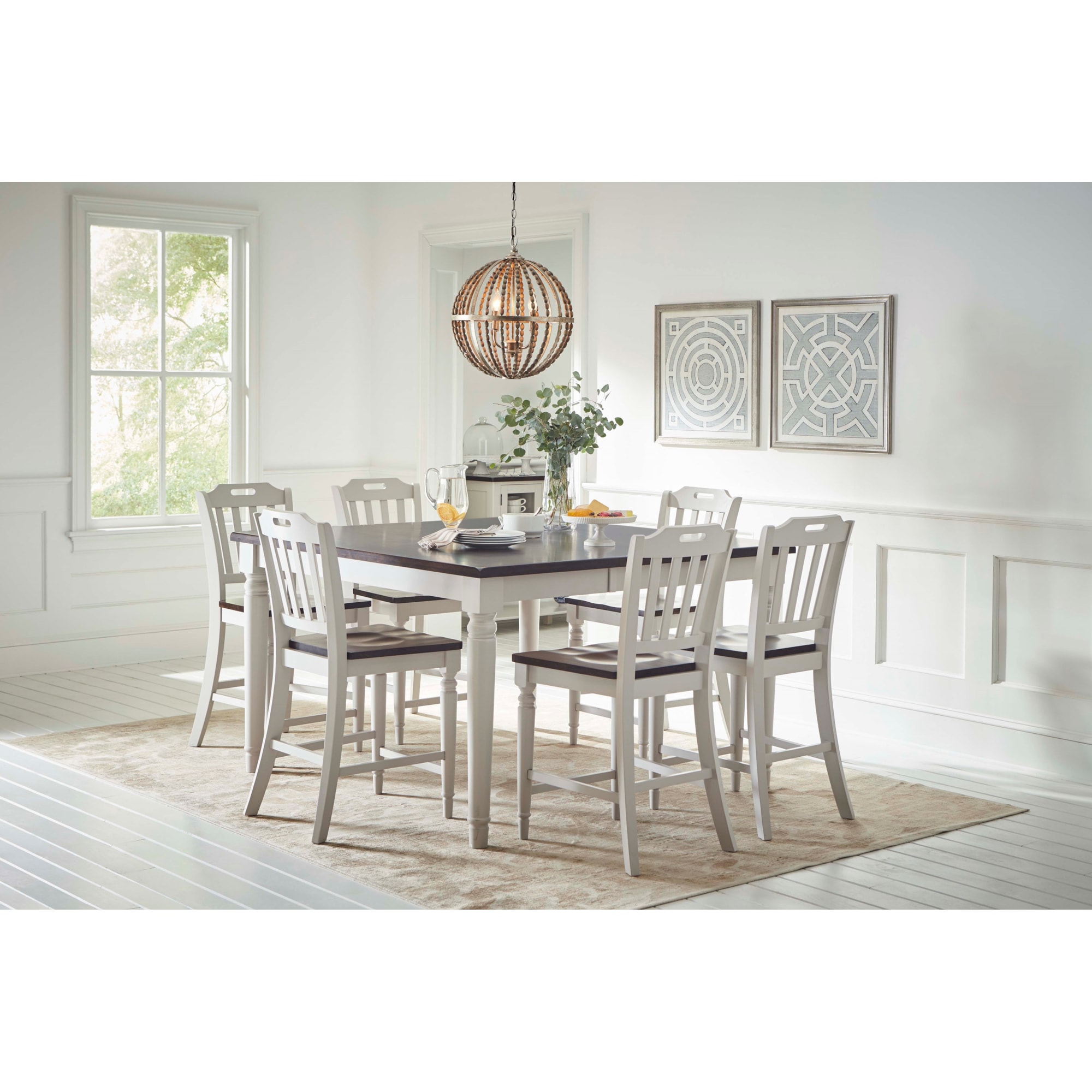 Jofran Orchard Park 1x1771-60+8x1771-BS420KD Counter Height Dining 