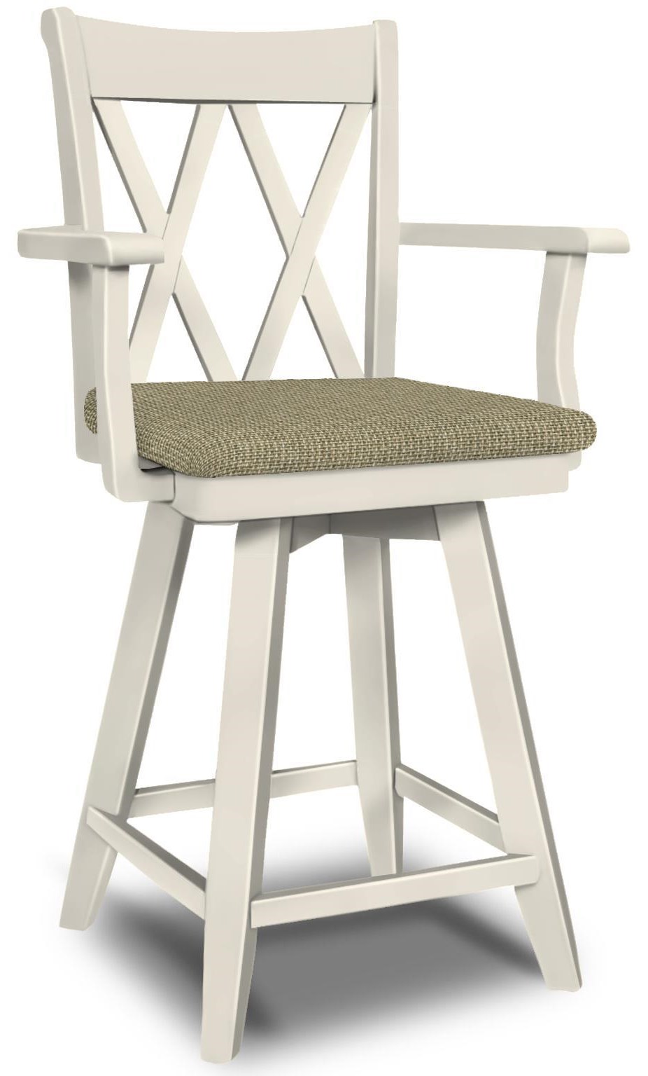 John Thomas SELECT Dining Room 293744023 Swivel Double X Back Bar Stool with Arms Baer s Furniture Bar Stools
