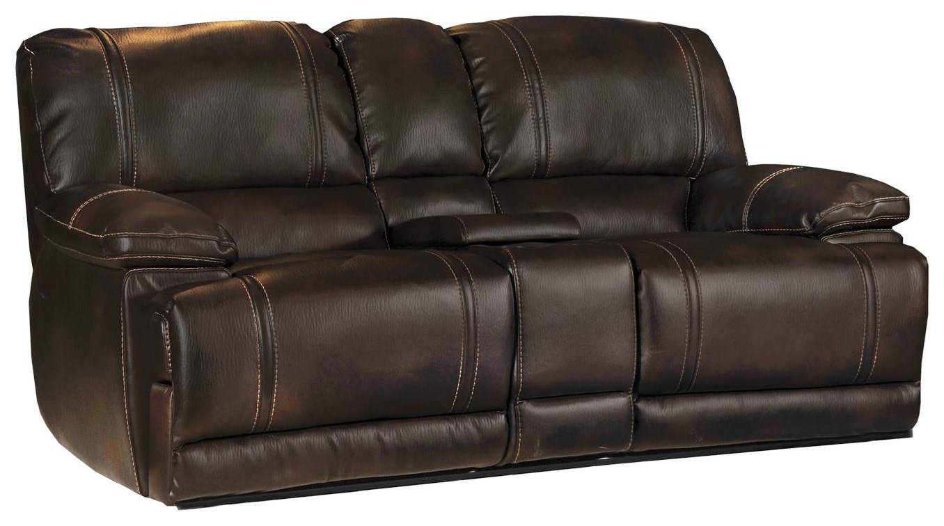 Leather reclining hotsell loveseat without console
