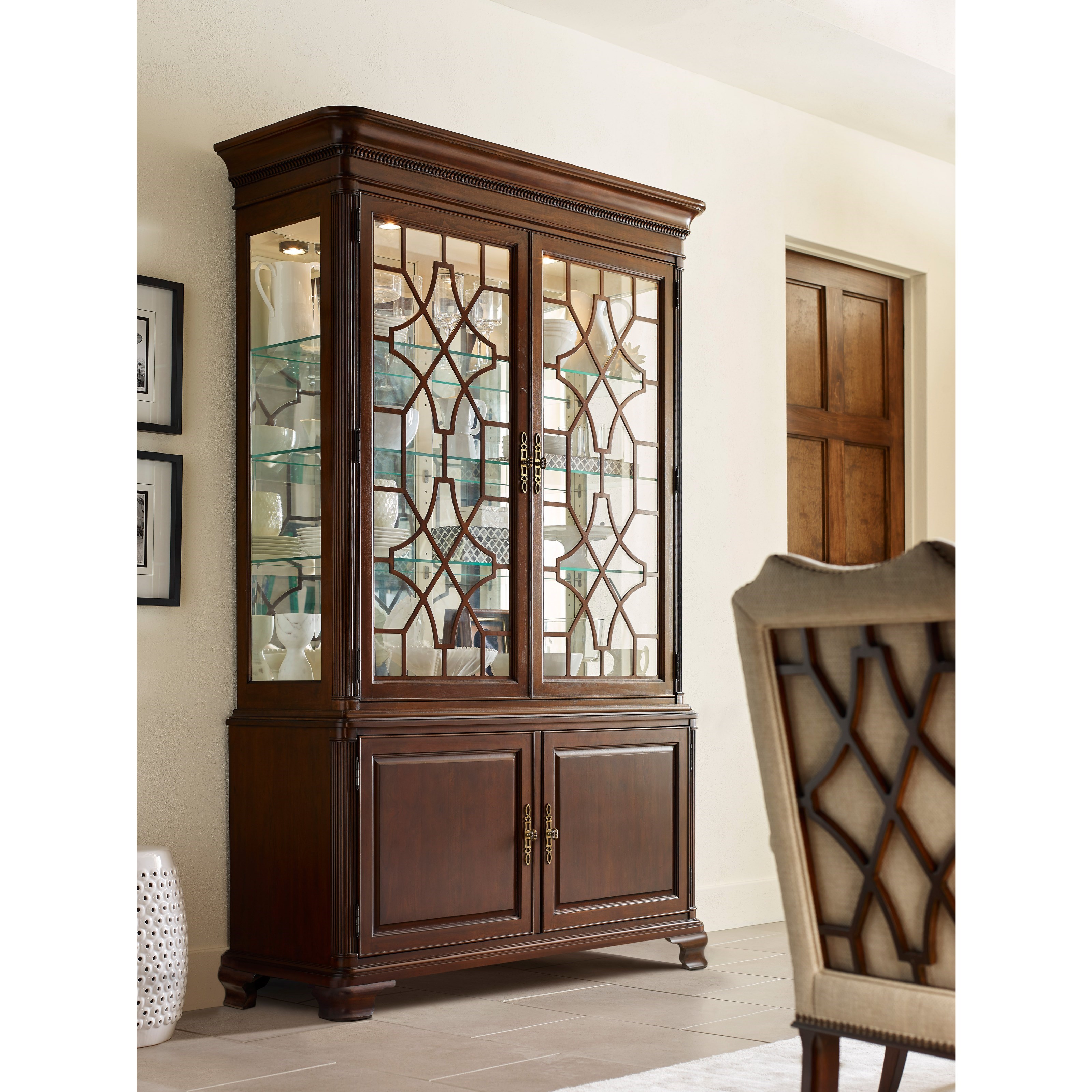 Franklyn lighted console curio shop cabinet canora grey