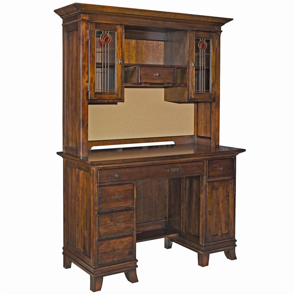 Glass top desk hutch