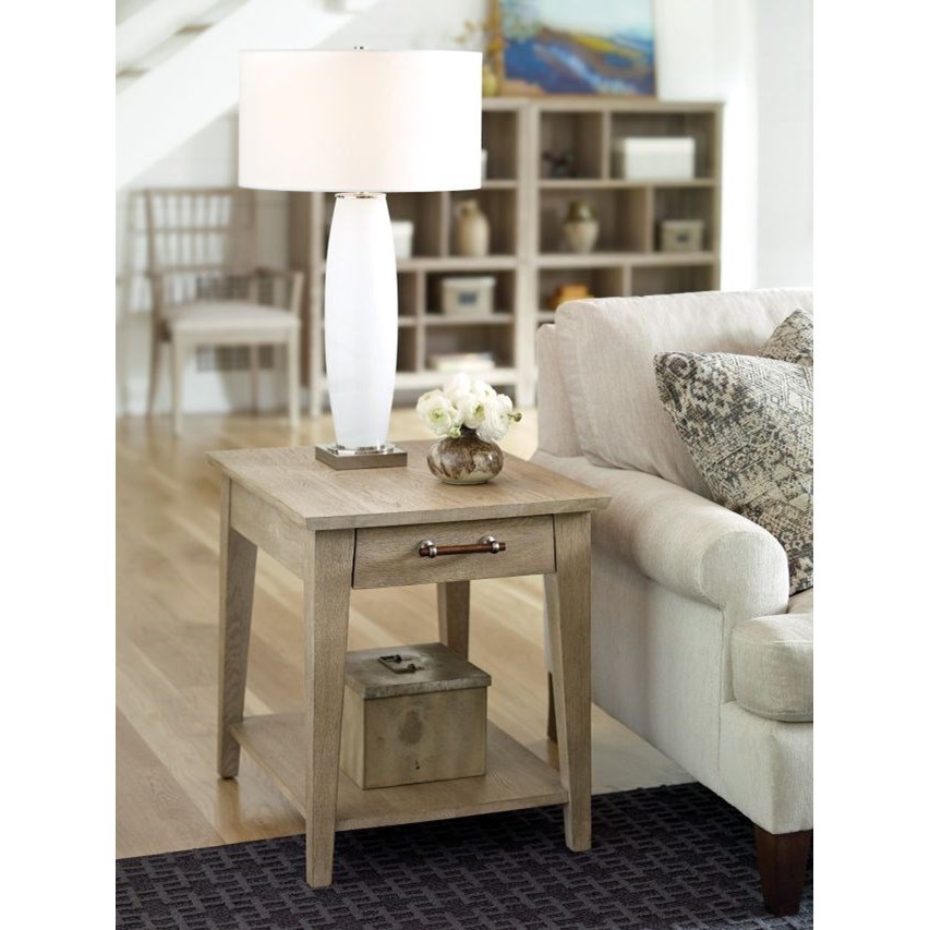 Solid wood end store tables with drawers