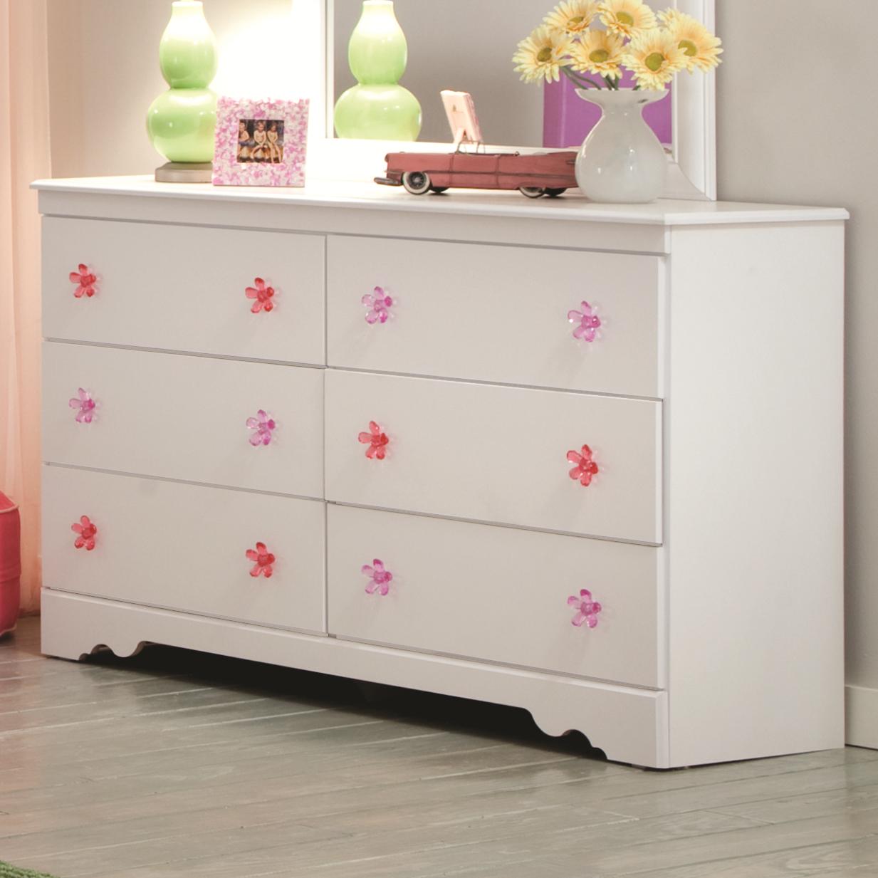 Pink shop white dresser